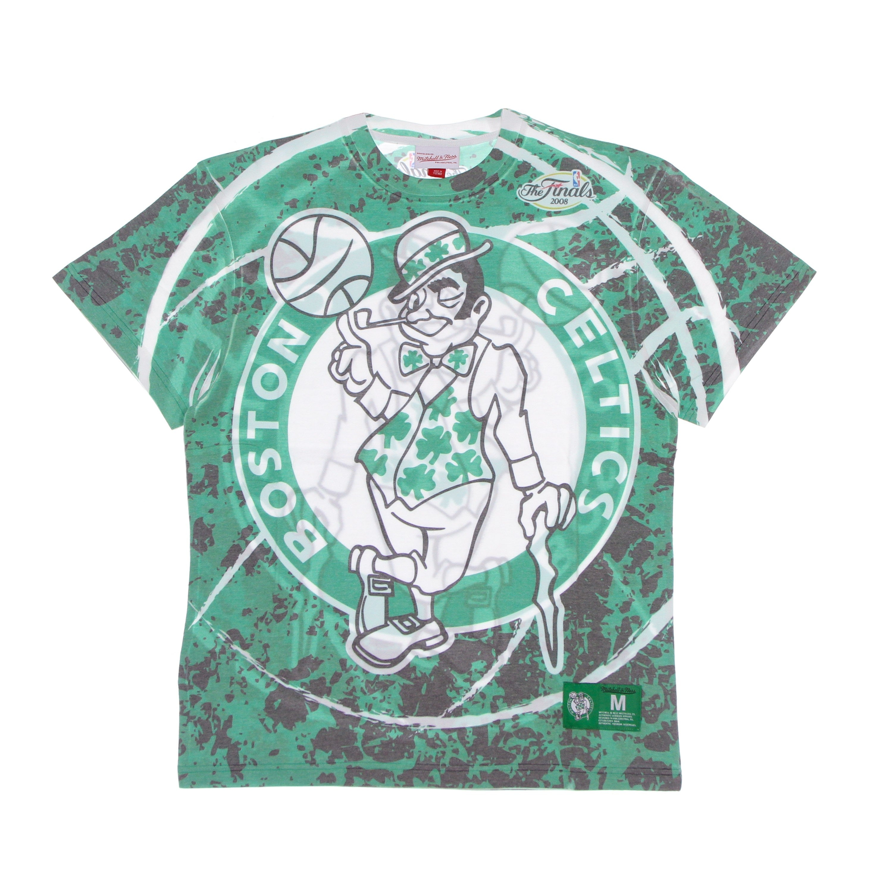 Maglietta Uomo Nba Jumbotron Tee Hardwood Classics Boscel Kelly Green/original Team Colors