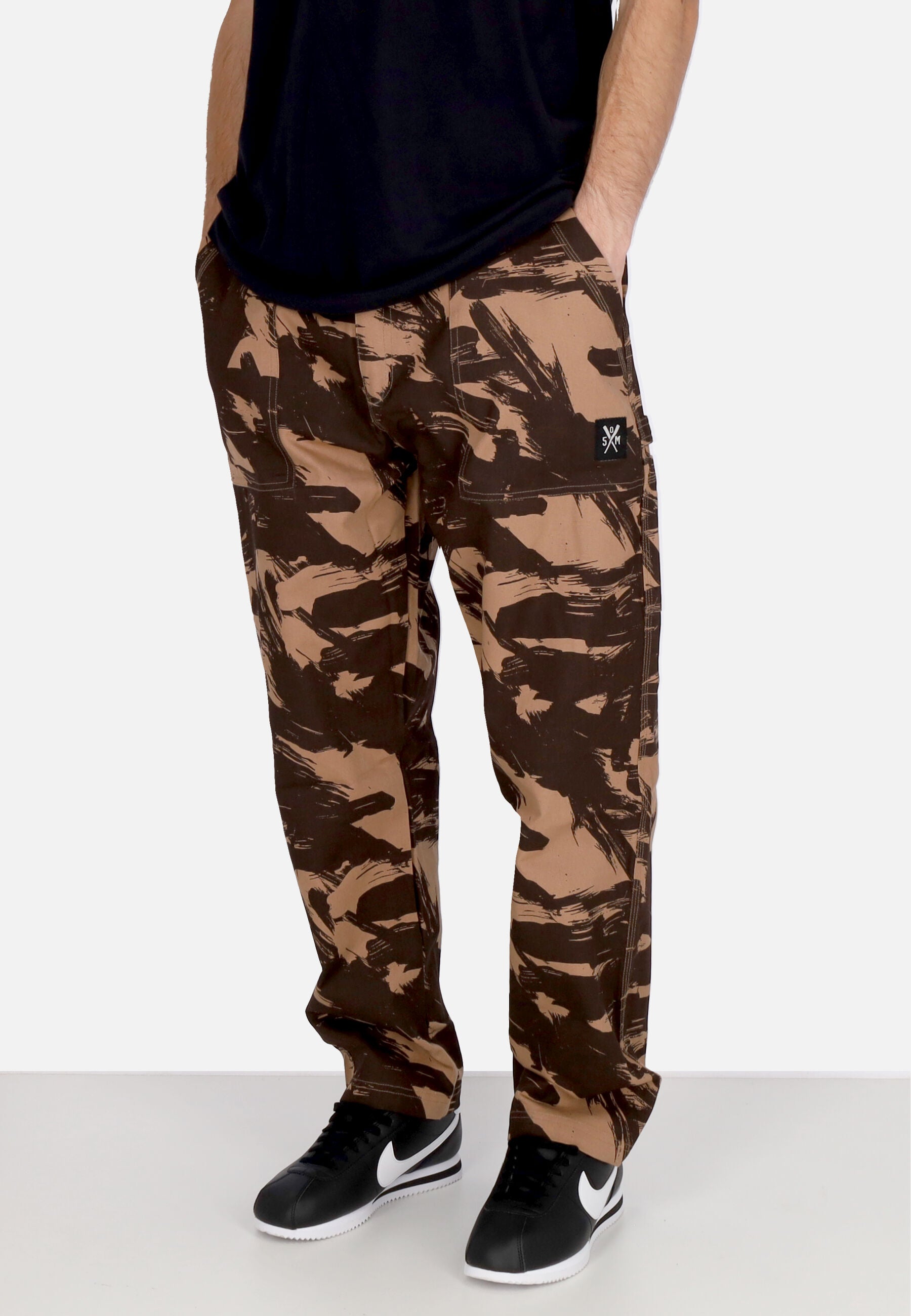 Lange Herren-Arbeiterhose Braun/Camouflage