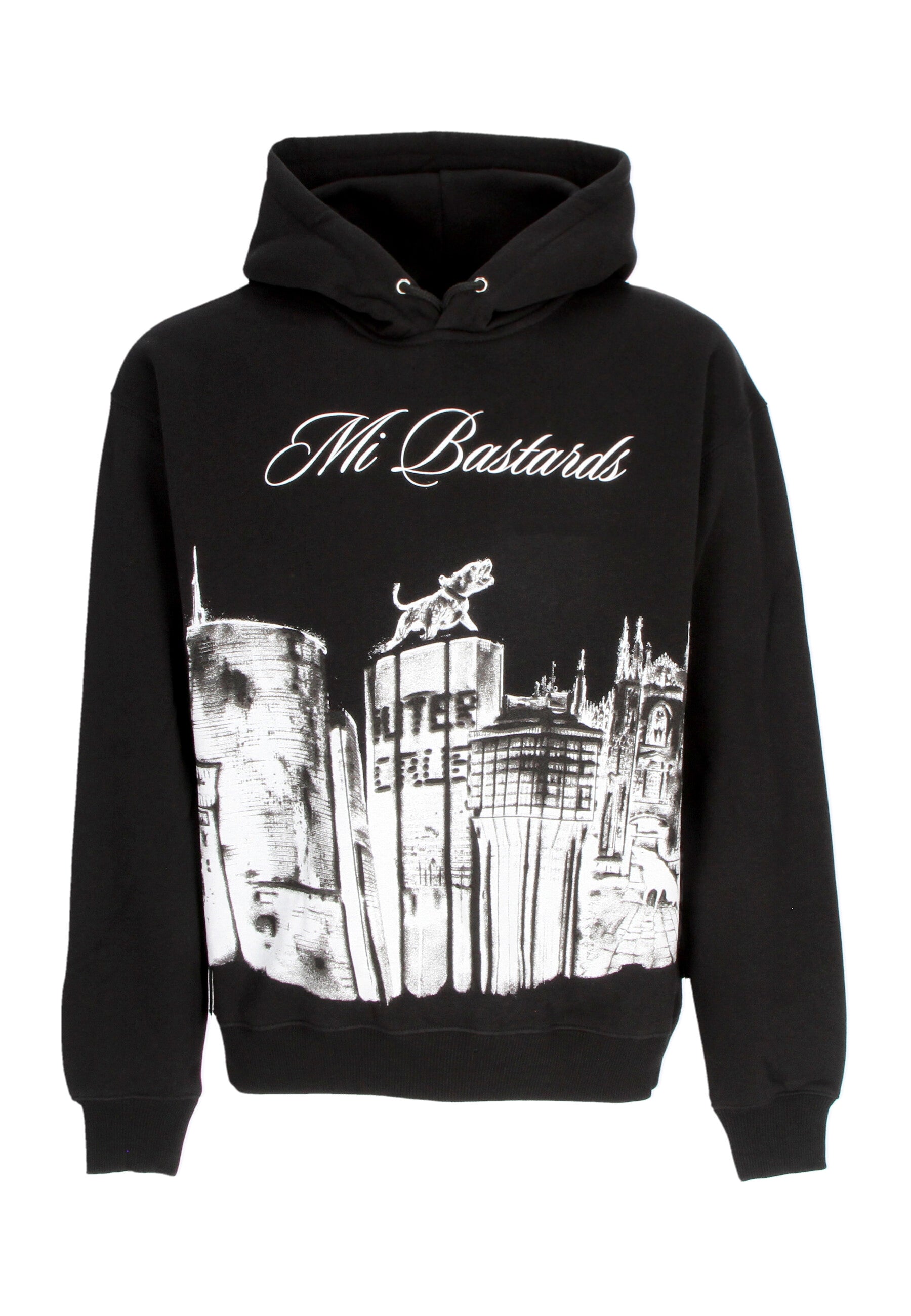 Felpa Cappuccio Uomo Skyline Hoodie X Club Dogo Black