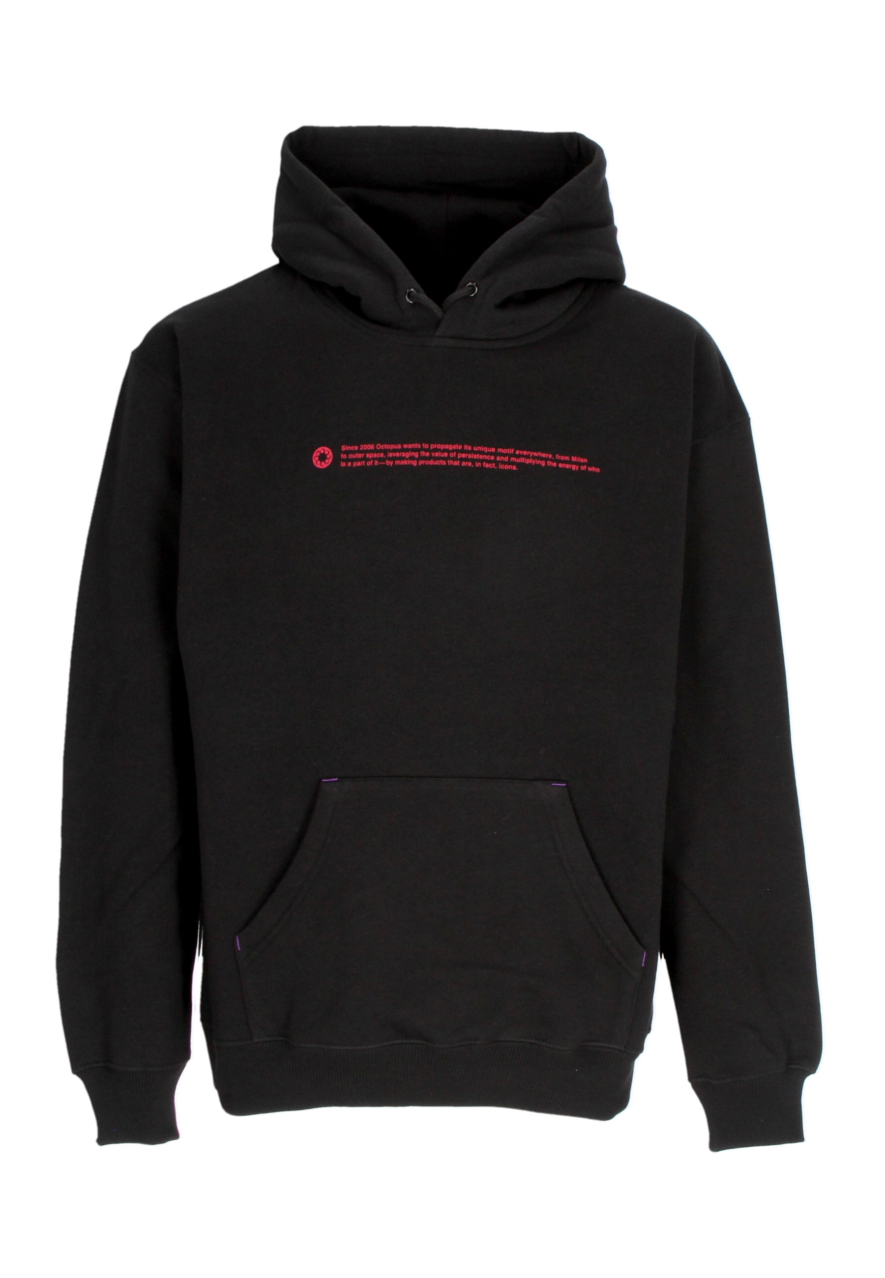 Felpa Cappuccio Uomo Outline Logo Hoodie Black