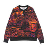 Nike, Felpa Girocollo Donna W Sportswear Trend Fleece Crew All Over Print, Black/orange