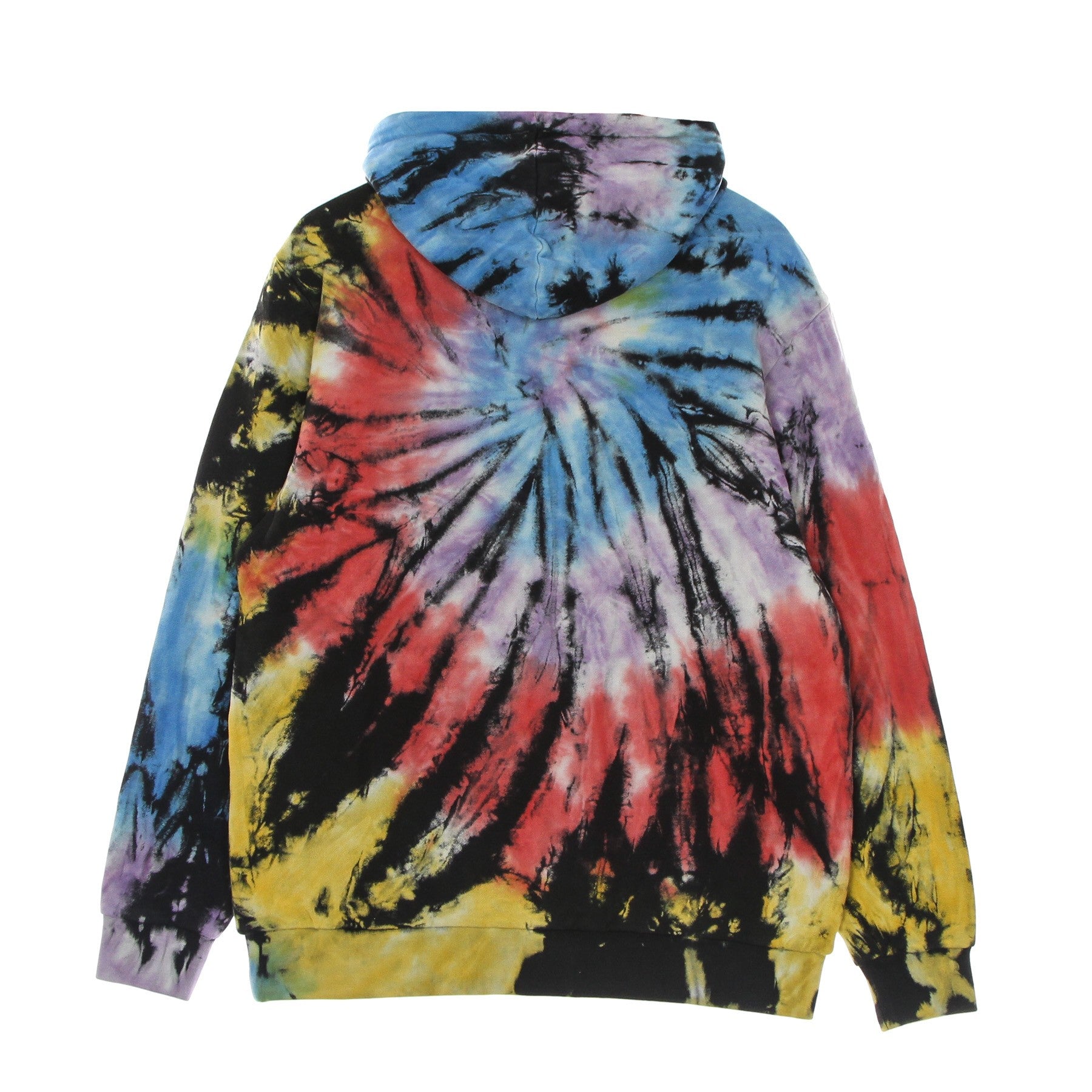 Men's Rubber Logo Hoodie Sunburst Spiral Tie Dye