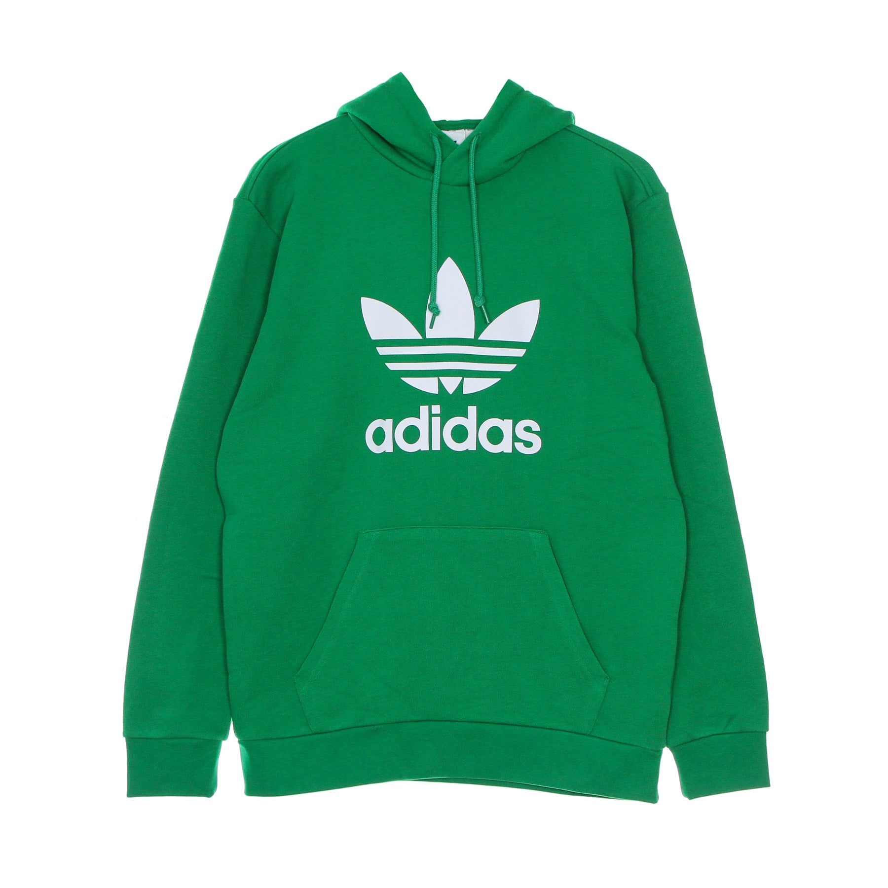 Adidas, Felpa Leggera Cappuccio Uomo Trefoil Hoody, Green/white