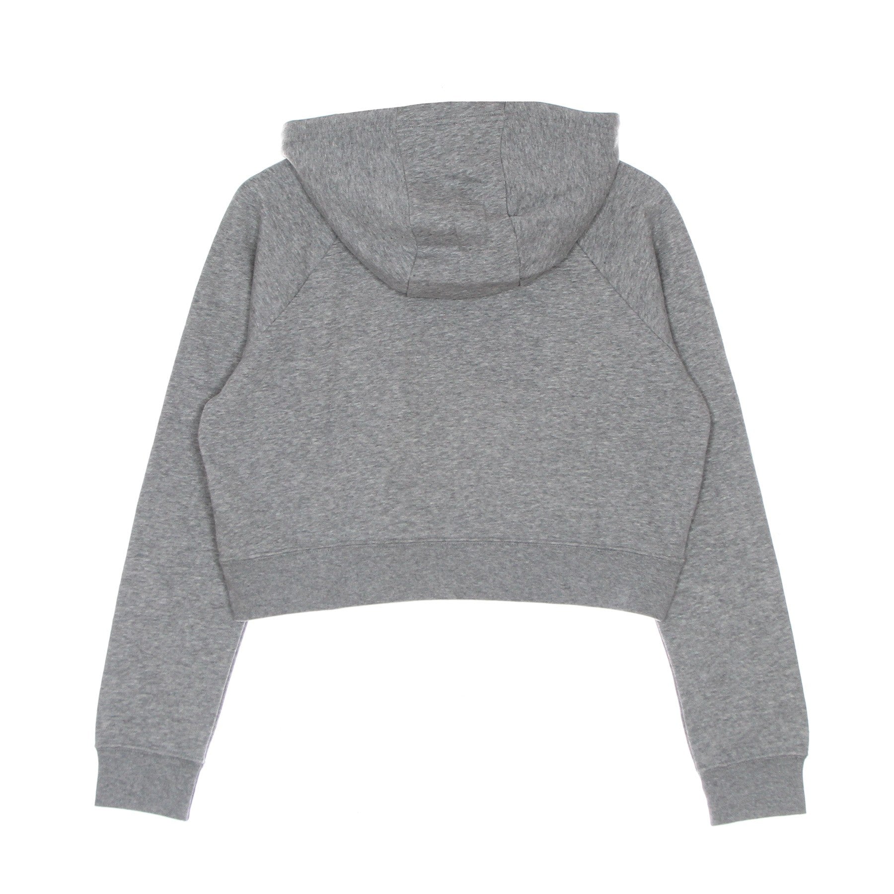 Felpa Cappuccio Corta Donna Essential Fleece Gx Crop Hoodie Dk Grey Heather/white