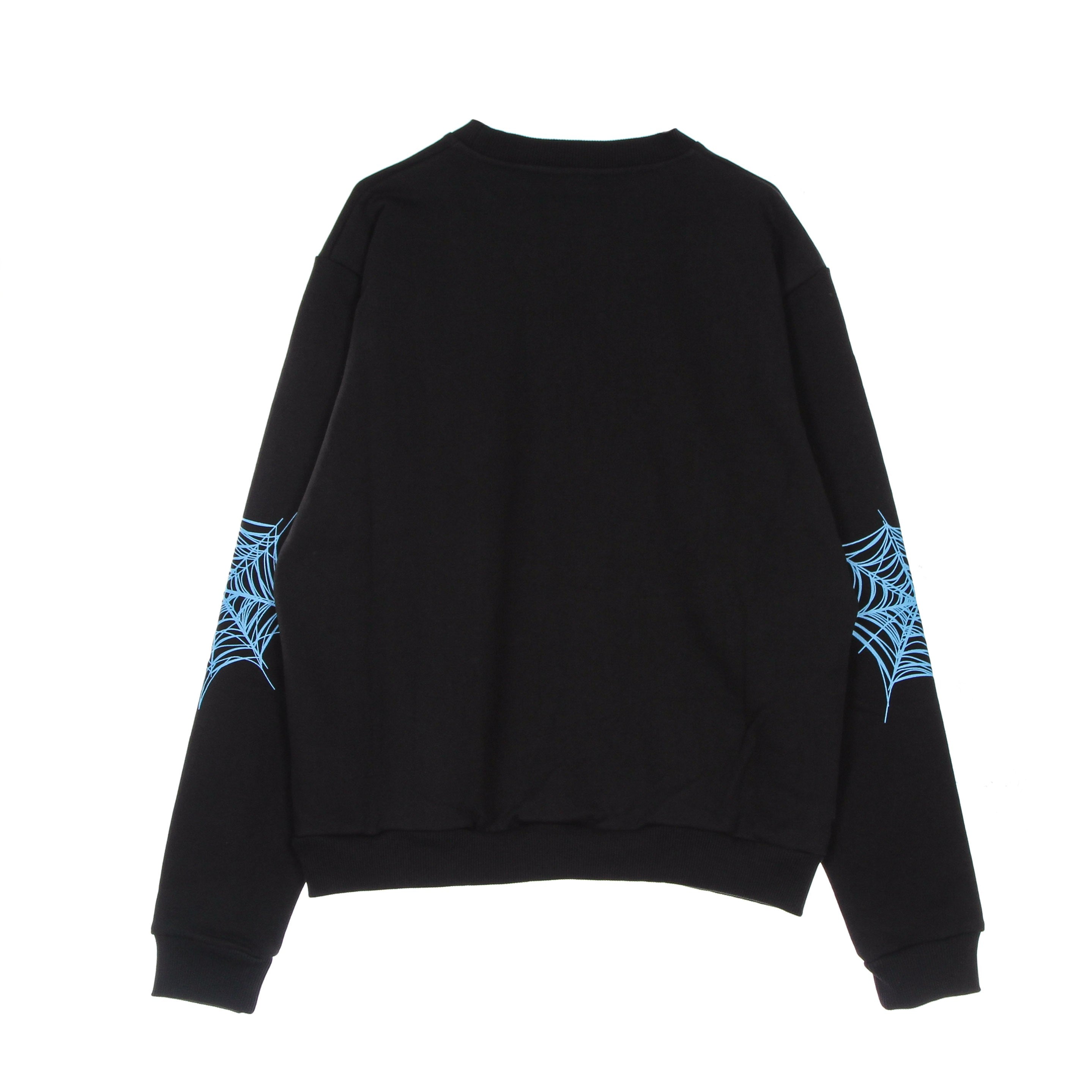 Phobia, Felpa Leggera Girocollo Uomo Light Blue Cobweb Print Crewneck, 