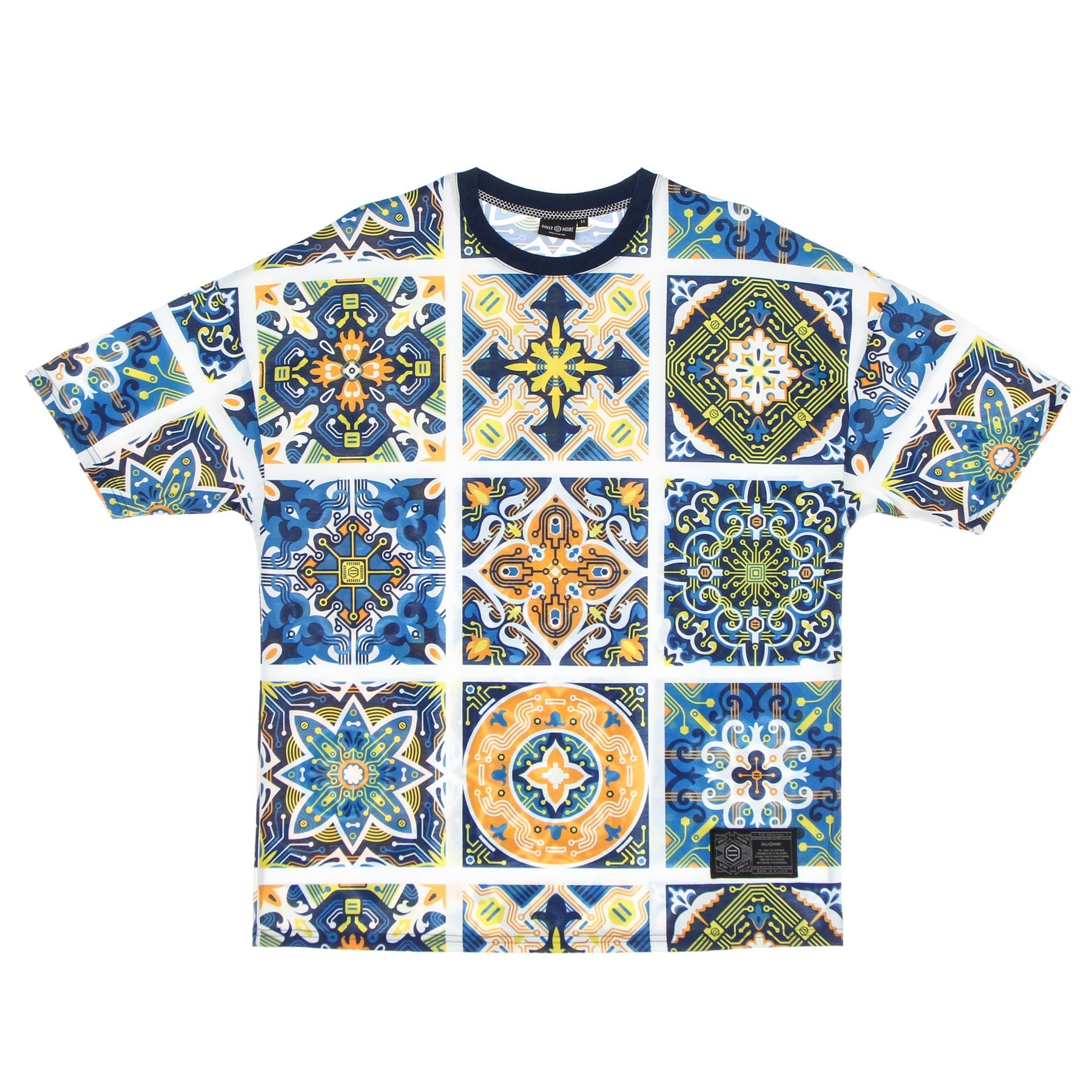 Dolly Noire, Maglietta Uomo Maioliche Pattern Tee, Multi