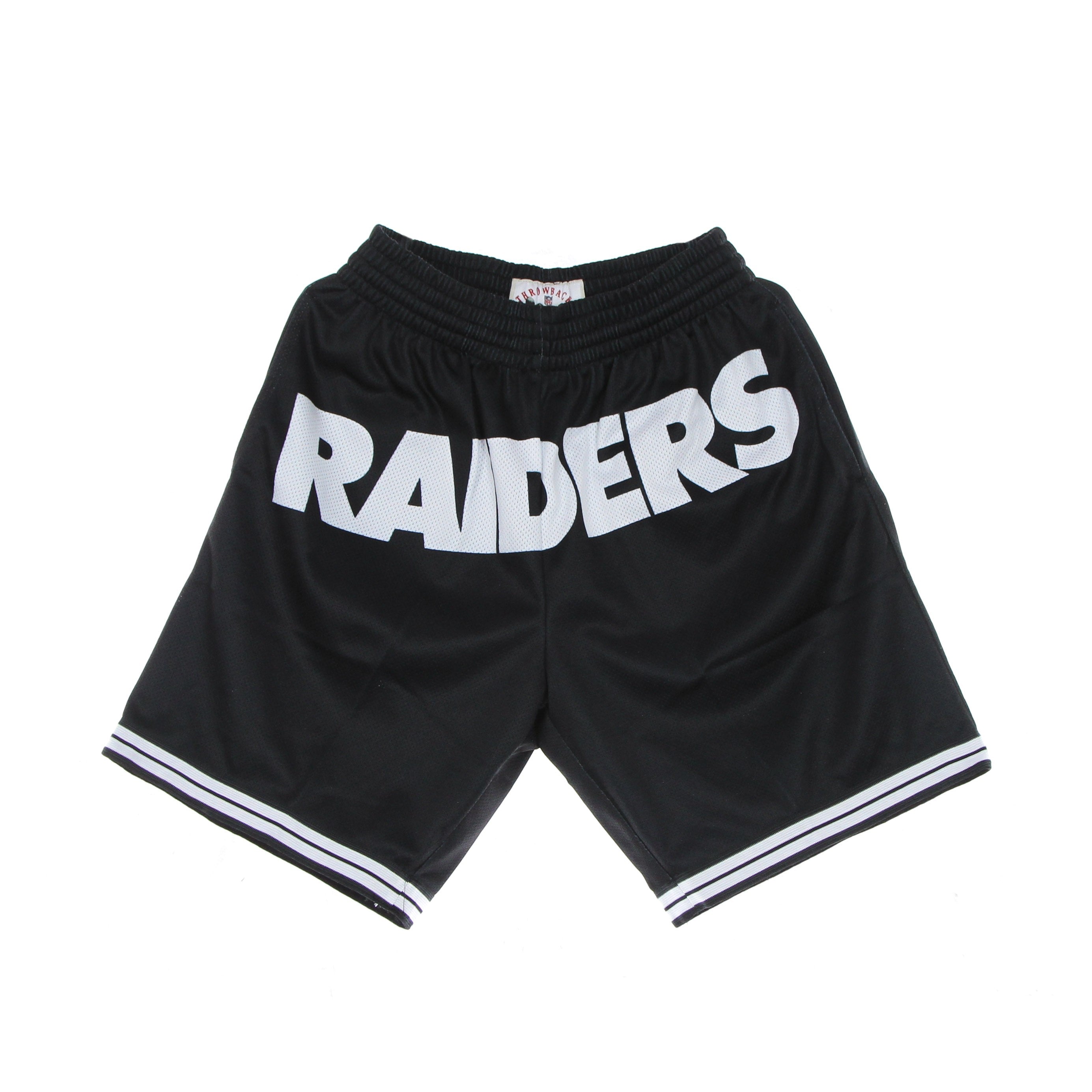 Mitchell & Ness, Pantaloncino Tipo Basket Uomo Nfl Big Face 3.0 Fashion Short Oakrai, Black/original Team Colors