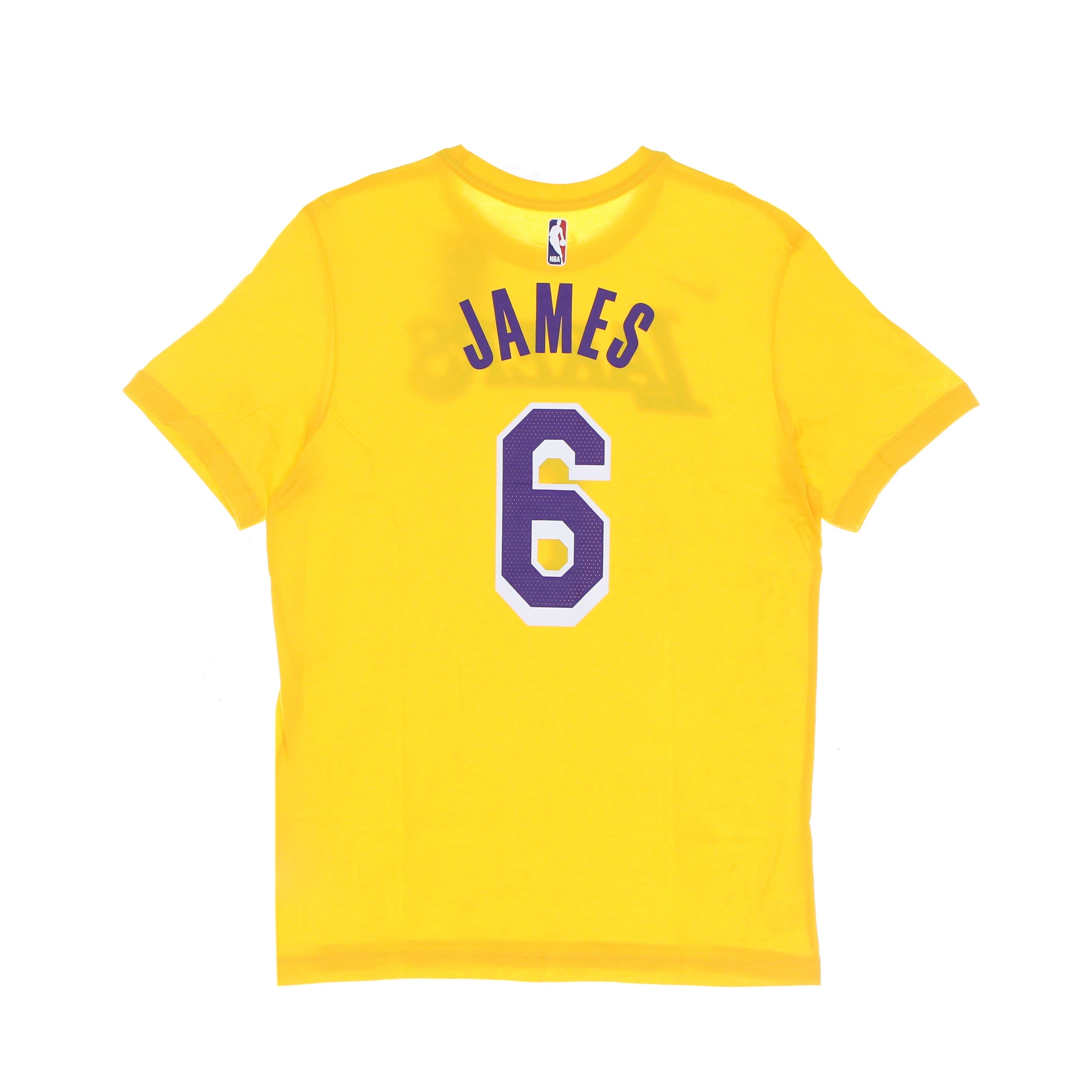 Men's Nba Tee No 6 Lebron James Loslak Yellow T-Shirt