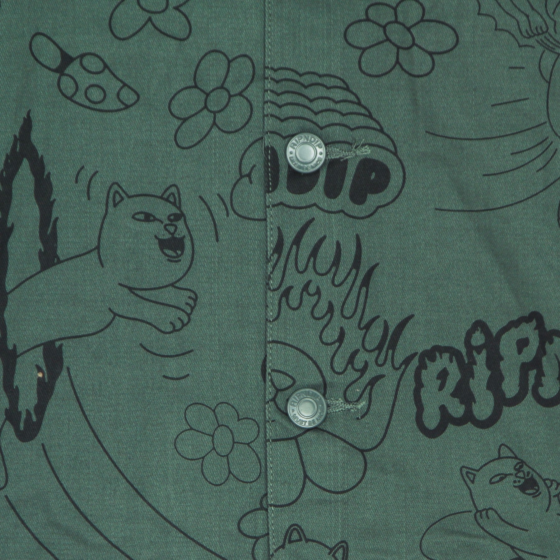 Ripndip, Giubbotto Tipo Jeans Uomo Scribble Button Up Jacket, 