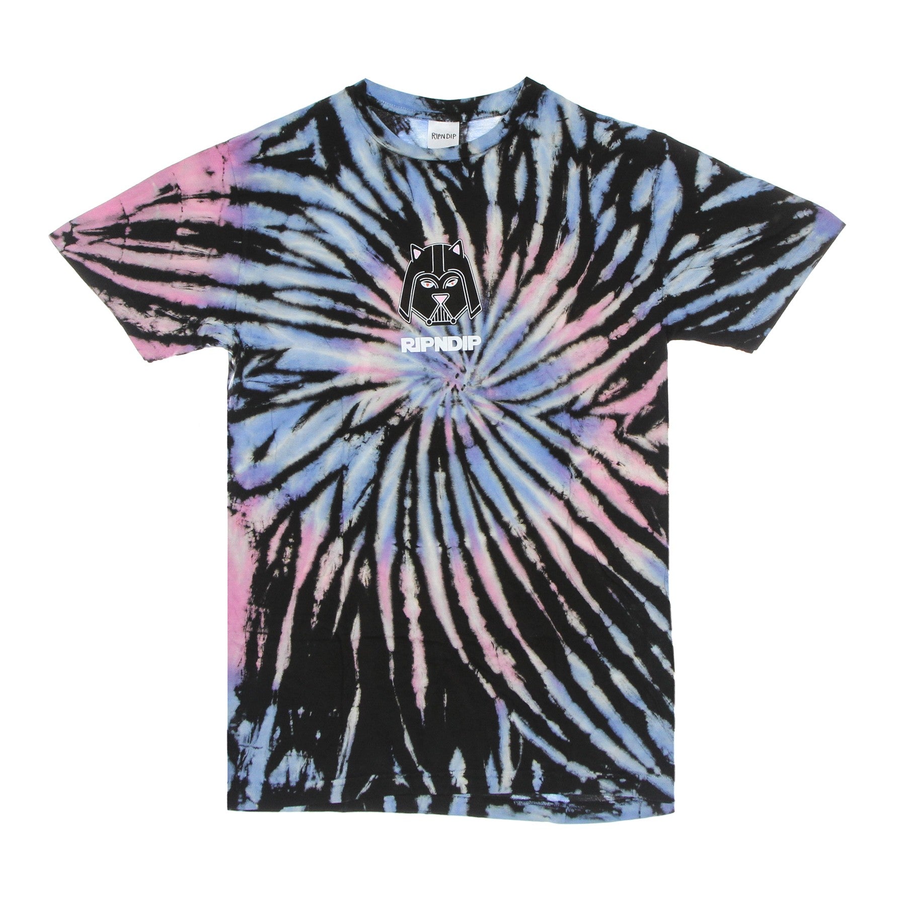 Ripndip, Maglietta Uomo Far Far Away Tee, Black/pink/blue Spiral Dye