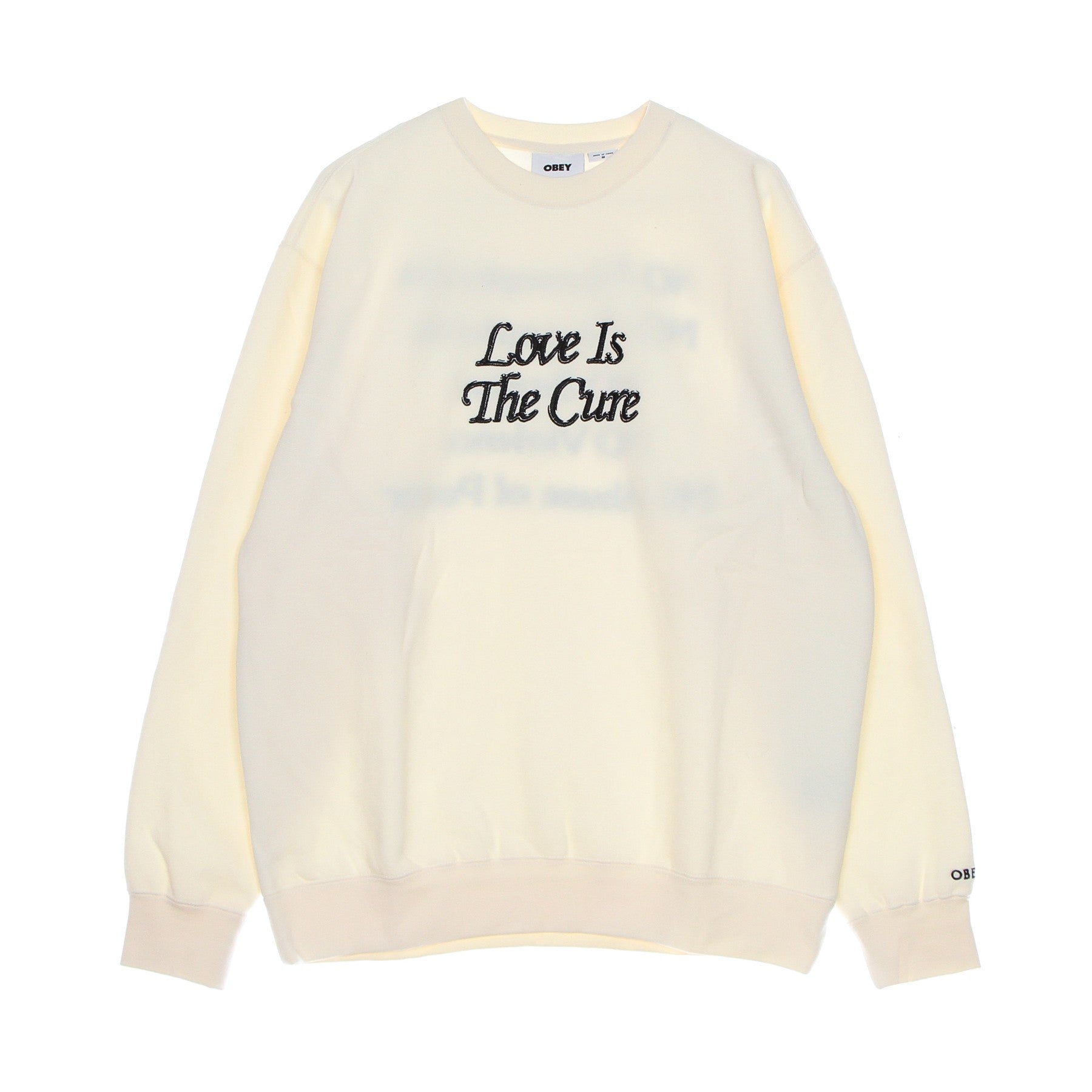 Felpa Girocollo Uomo Love Is the Cure Crew Specialty Fleece Unbleached