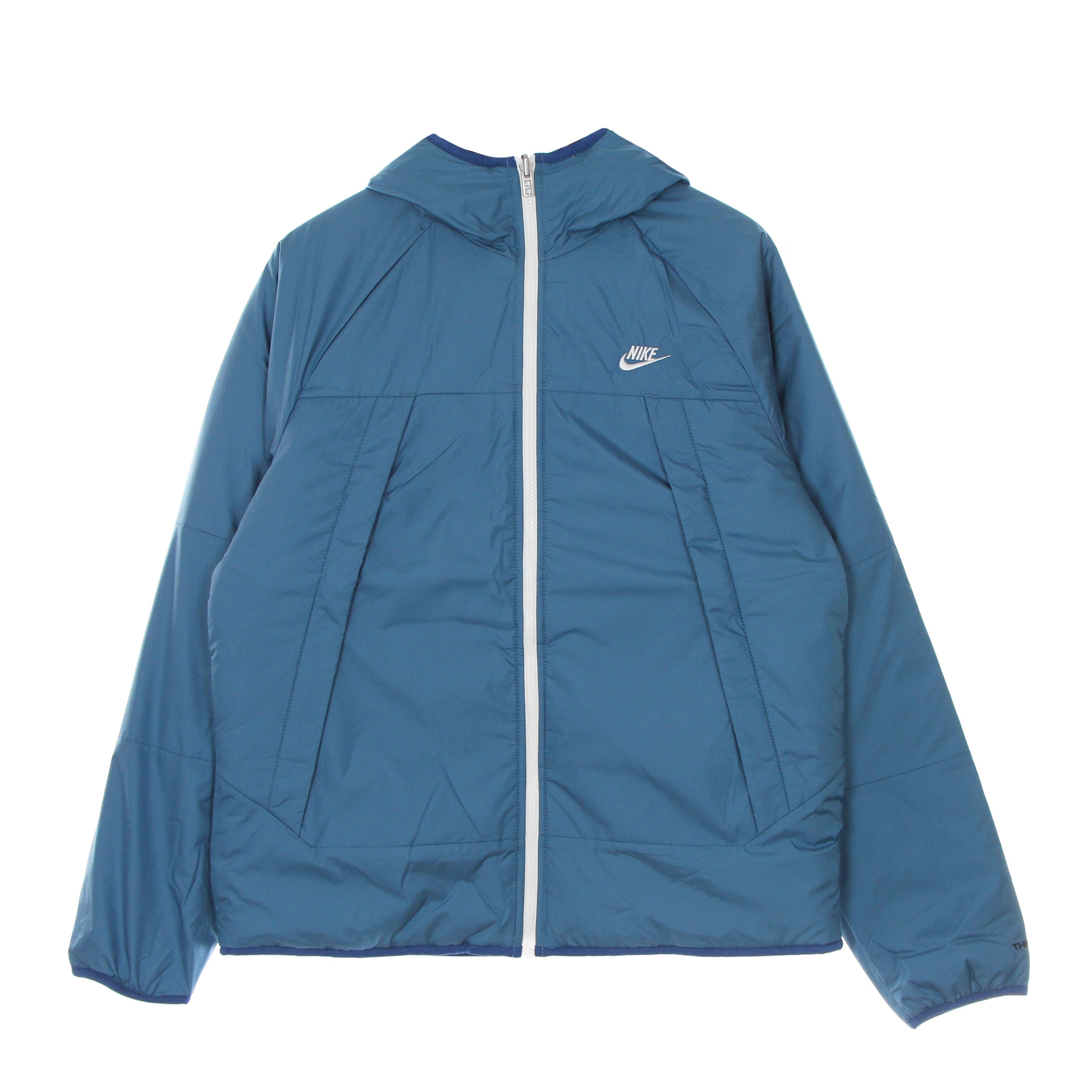 Nike, Piumino Uomo Therma Fit Legacy Reversible Hooded Jacket, Rift Blue/saturn Gold/sail