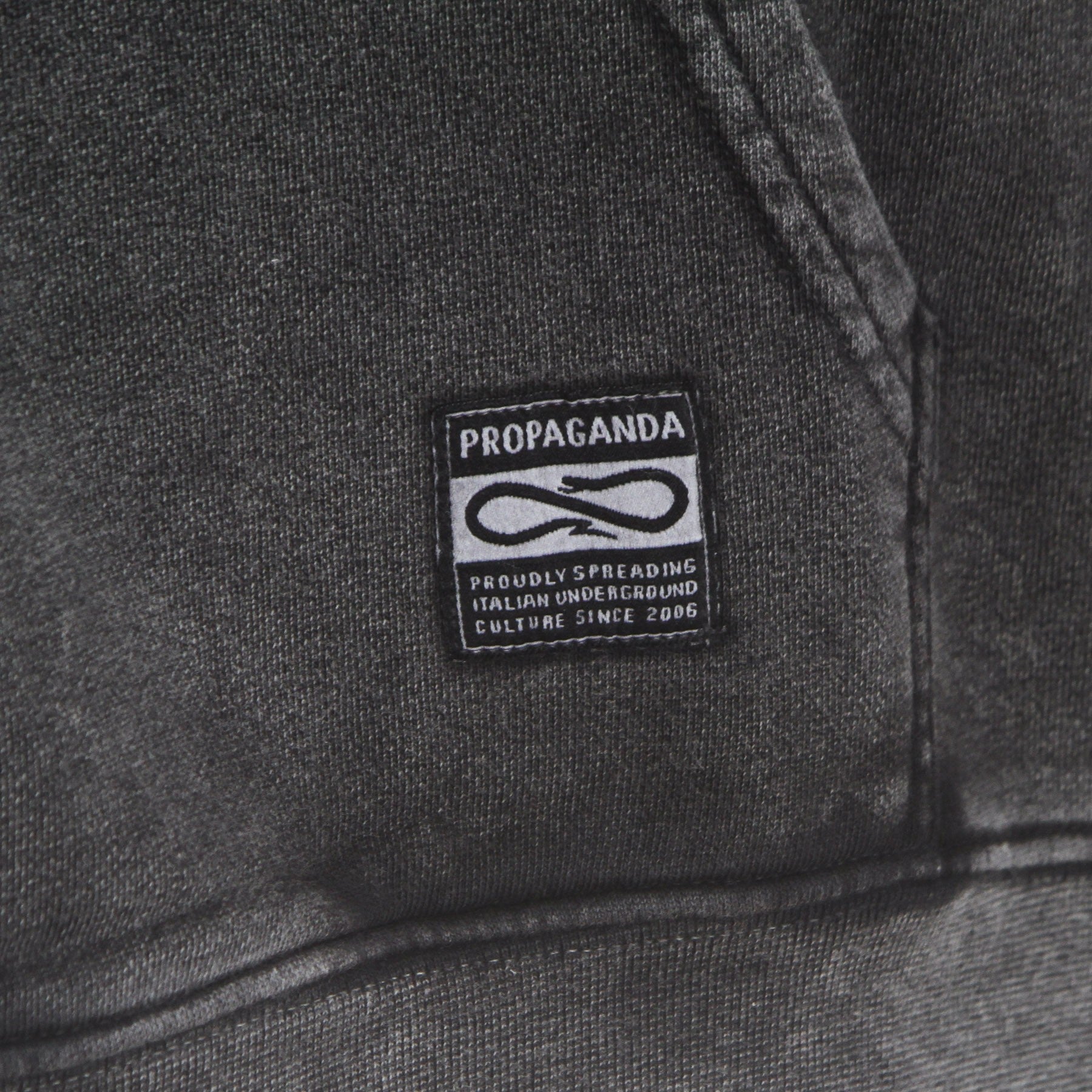 Propaganda, Felpa Leggera Cappuccio Uomo Ribs Icon Mask Hoodie, Stone Washed