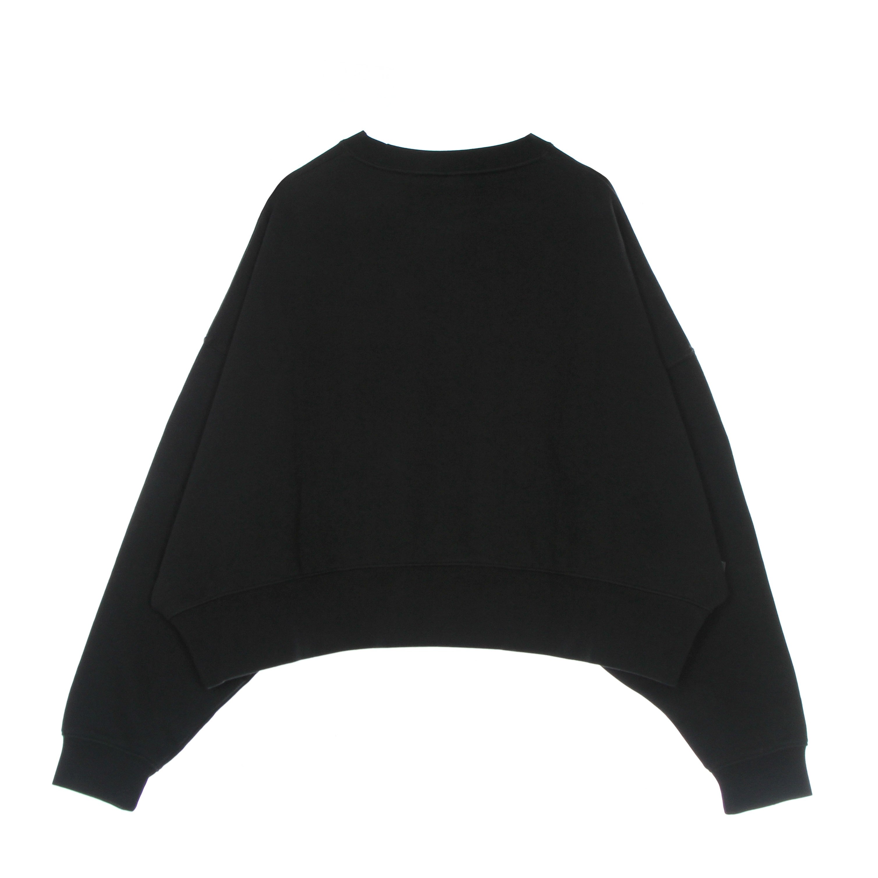 Felpa Girocollo Donna Essentials Collection Fleece Oversize Crewneck Black/white