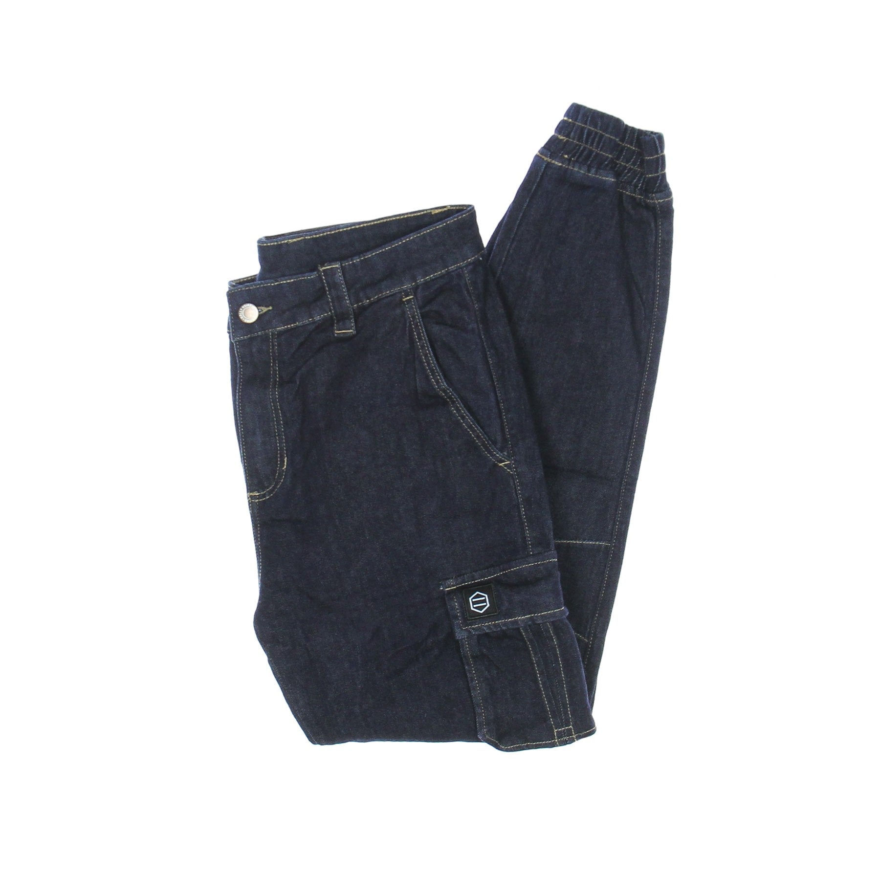 Dolly Noire, Jeans Uomo Cargo Long 903 Denim Pants, Denim Blue