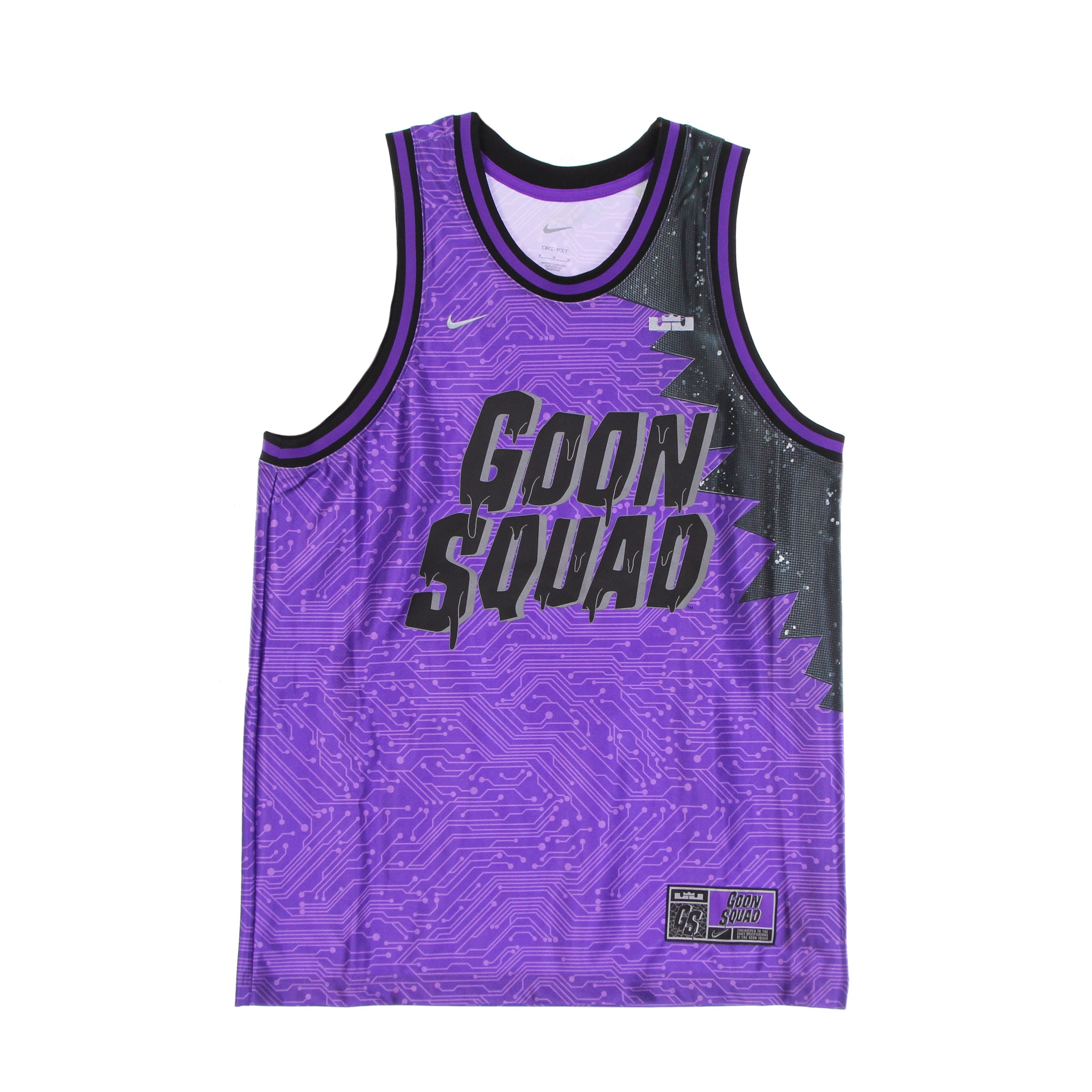 Nike Nba, Canotta Tipo Basket Uomo Dri Fit Jersey "goon Squad" Lebron James X Space Jam, Hyper Grape/wolf Grey