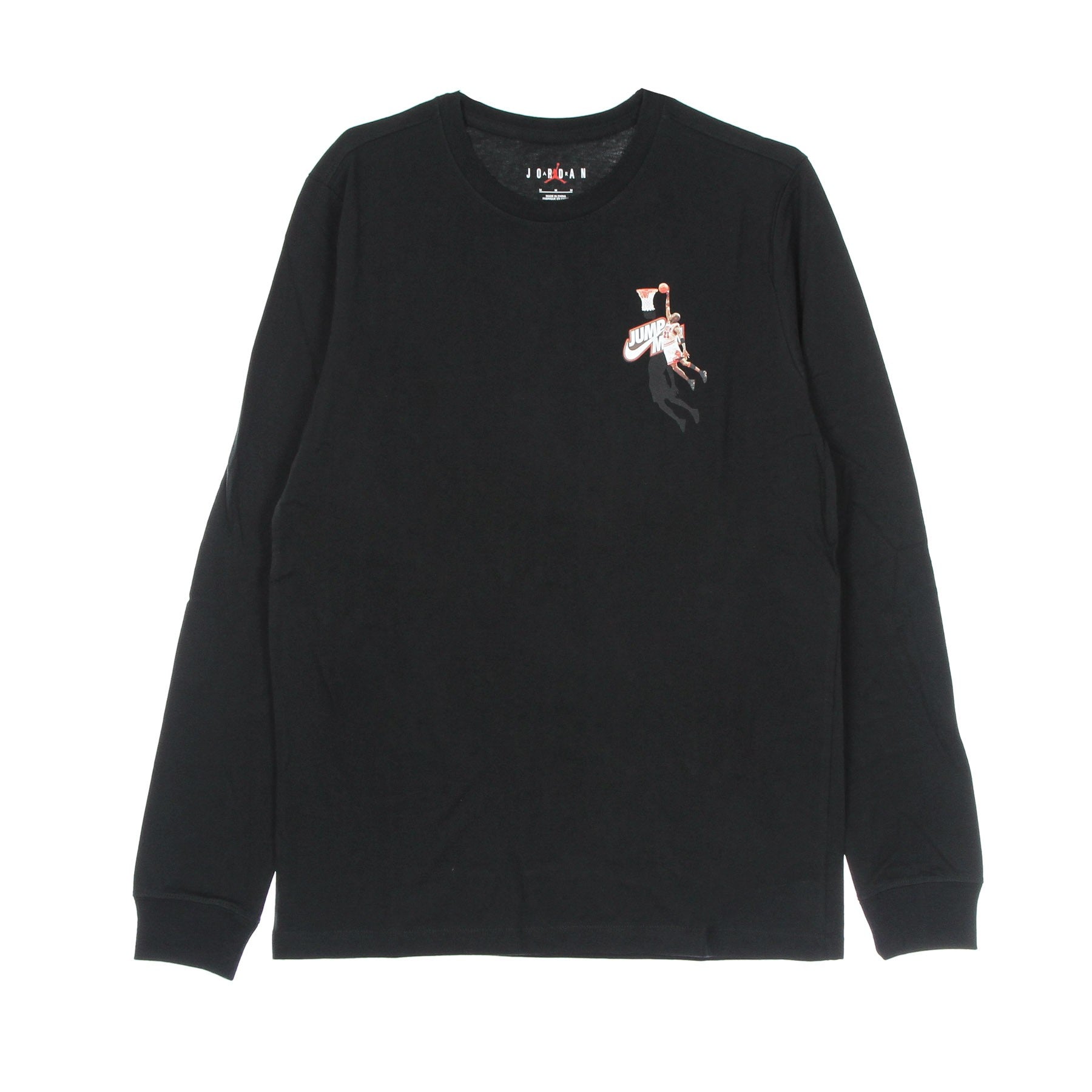 Jordan, Maglietta Manica Lunga Uomo Jumpman L/s Tee, Black/chile Red