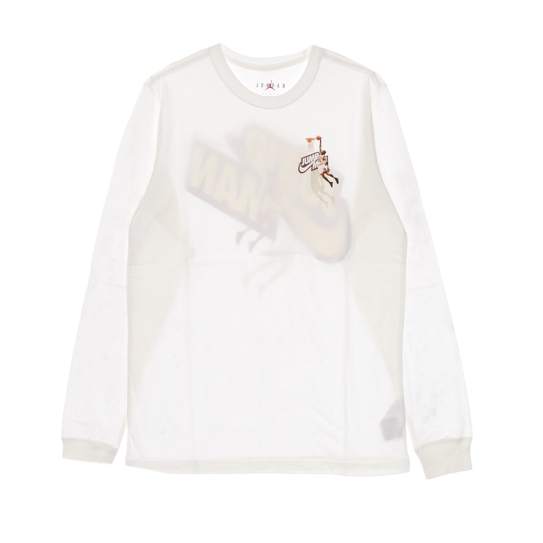 Jordan, Maglietta Manica Lunga Uomo Jumpman L/s Tee, White/chile Red