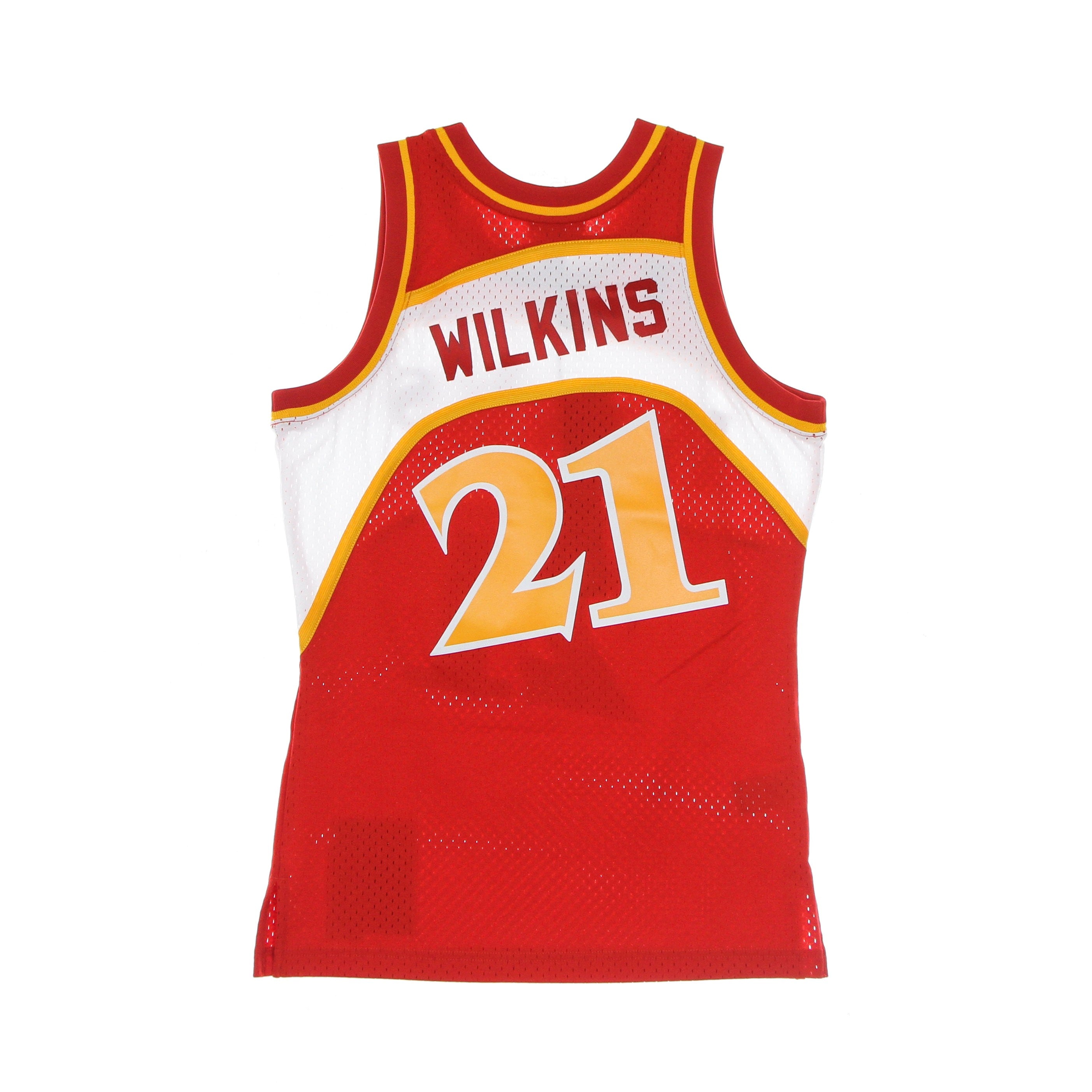 Mitchell & Ness, Canotta Basket Uomo Nba Swingman Jersey Hardwood Classics No 21 Dominique Wilkins 1986-87 Atlhaw Road, 