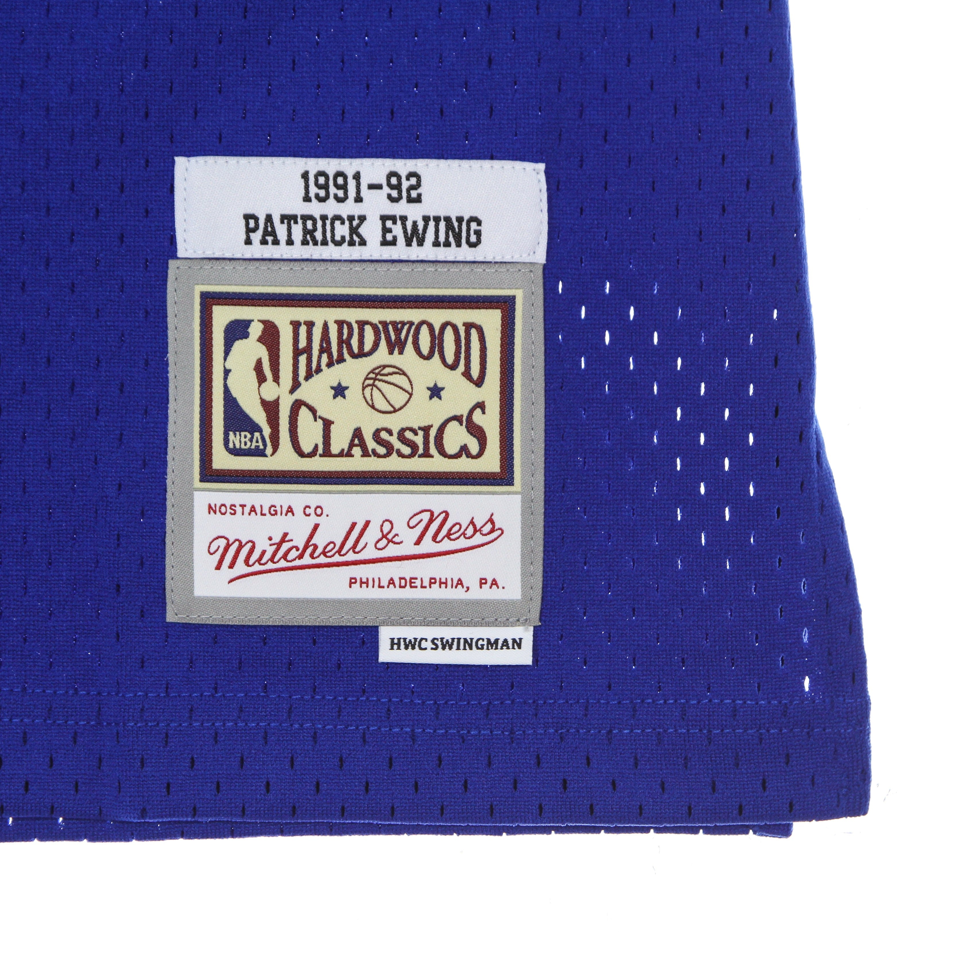 Mitchell & Ness, Canotta Basket Uomo Nba Swingman Jersey Hardwood Classics No 33 Patrick Ewing Neykni Road, Royal