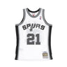 Mitchell & Ness, Canotta Basket Uomo Nba Swingman Jersey Hardwood Classics No 21 Tim Duncan 1998-99 Saaspu Home, White/white