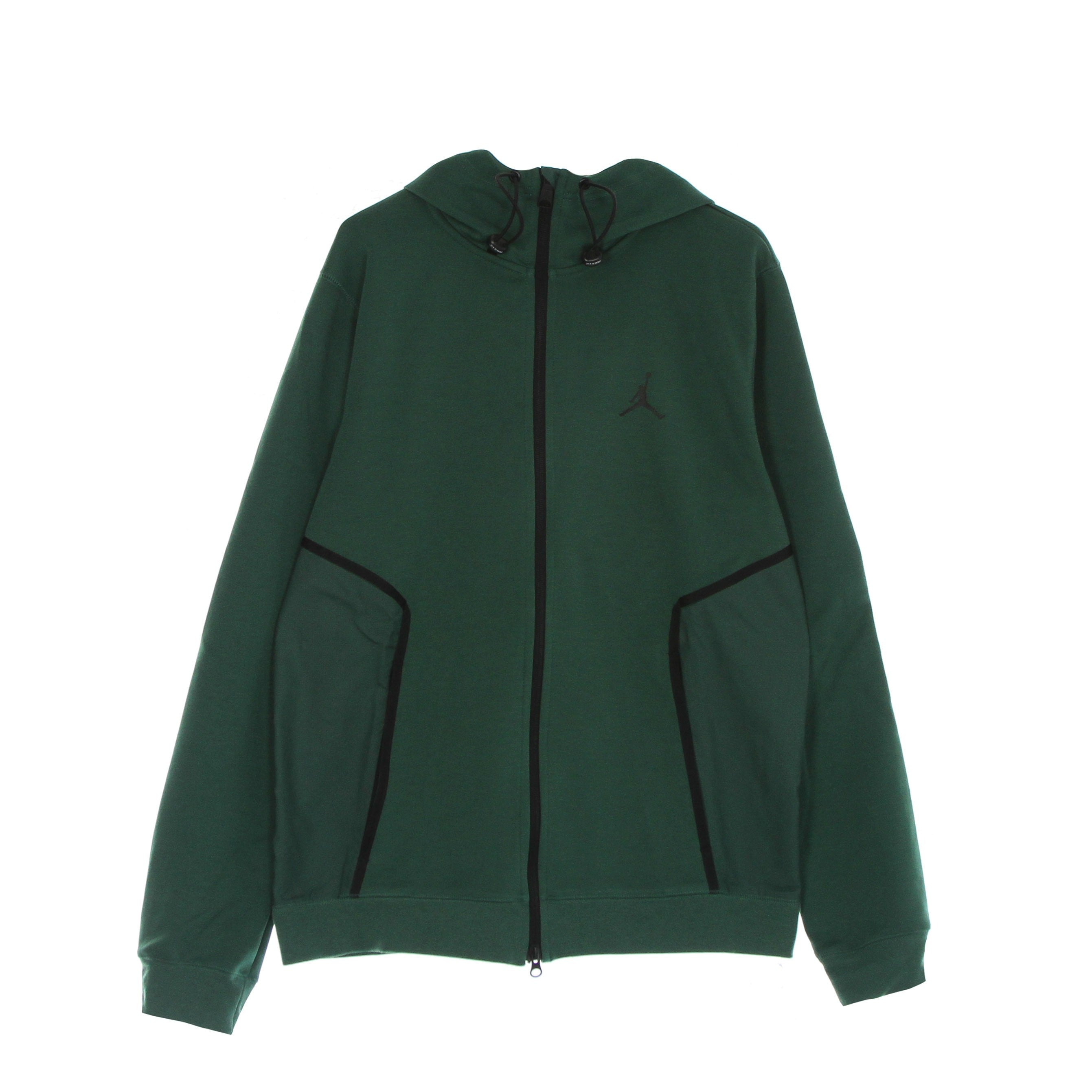 Jordan, Felpa Leggera Cappuccio Zip Uomo Dri Fit Air Statement Fleece Fullzip Hoodie, Noble Green/black