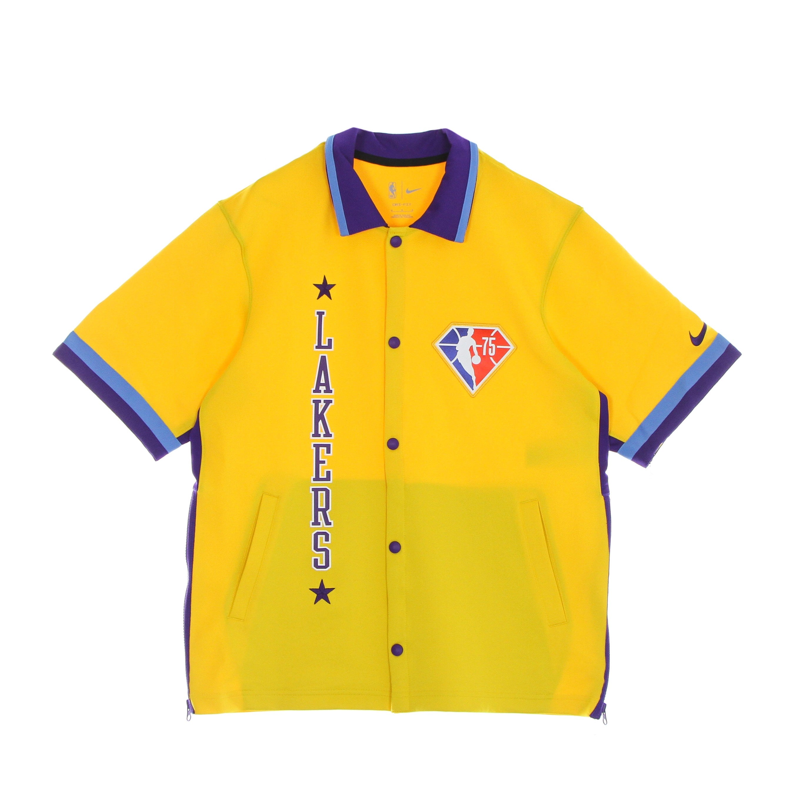 Men's Nba Dri Fit Showtime Jacket Loslak Button Up Jacket Amarillo/field Purple/coast/field Purple