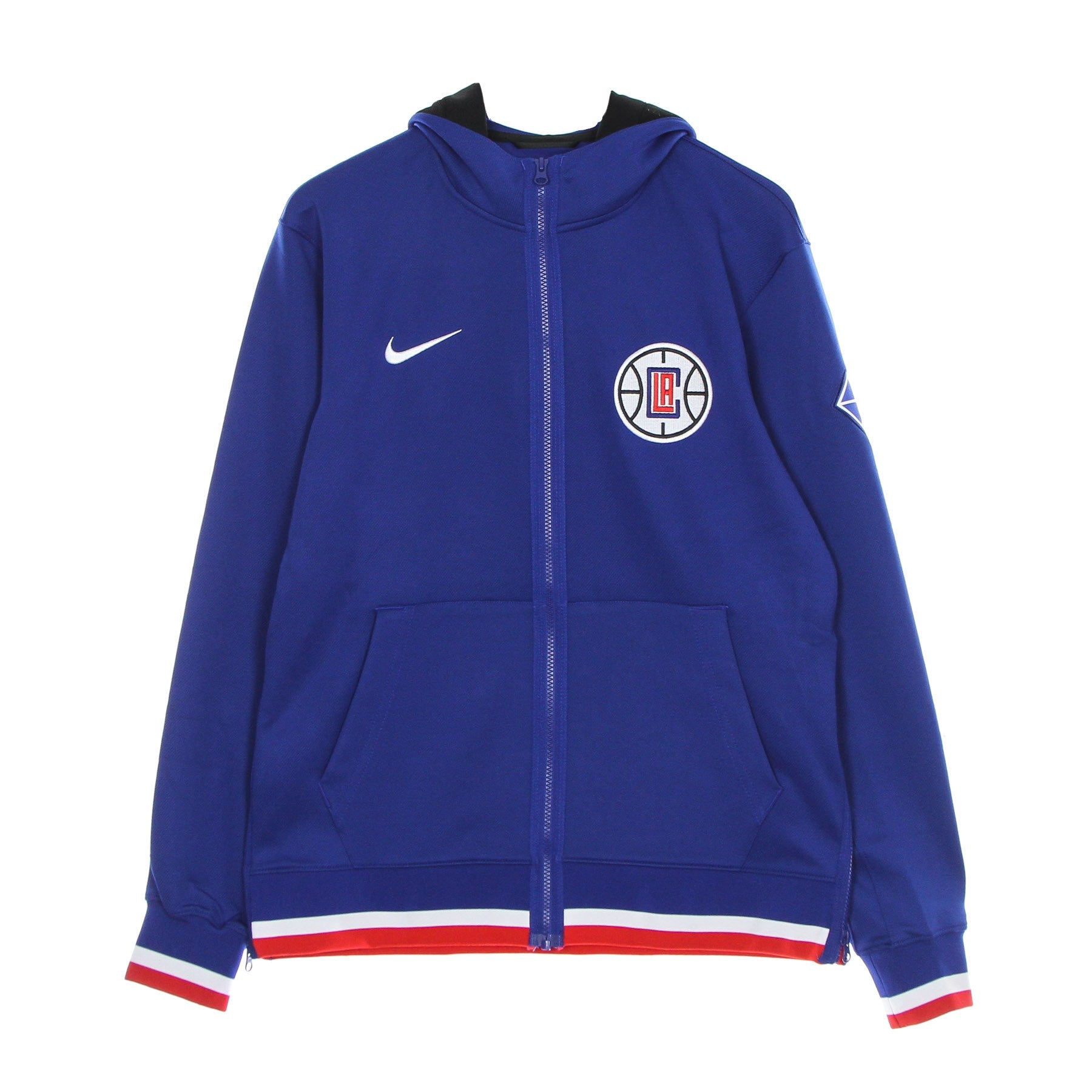 Nike Nba, Felpa Leggera Cappuccio Zip Uomo Nba Dri Fit Showtime Full Zip Hood Loscli, Rush Blue/white/university Red/white