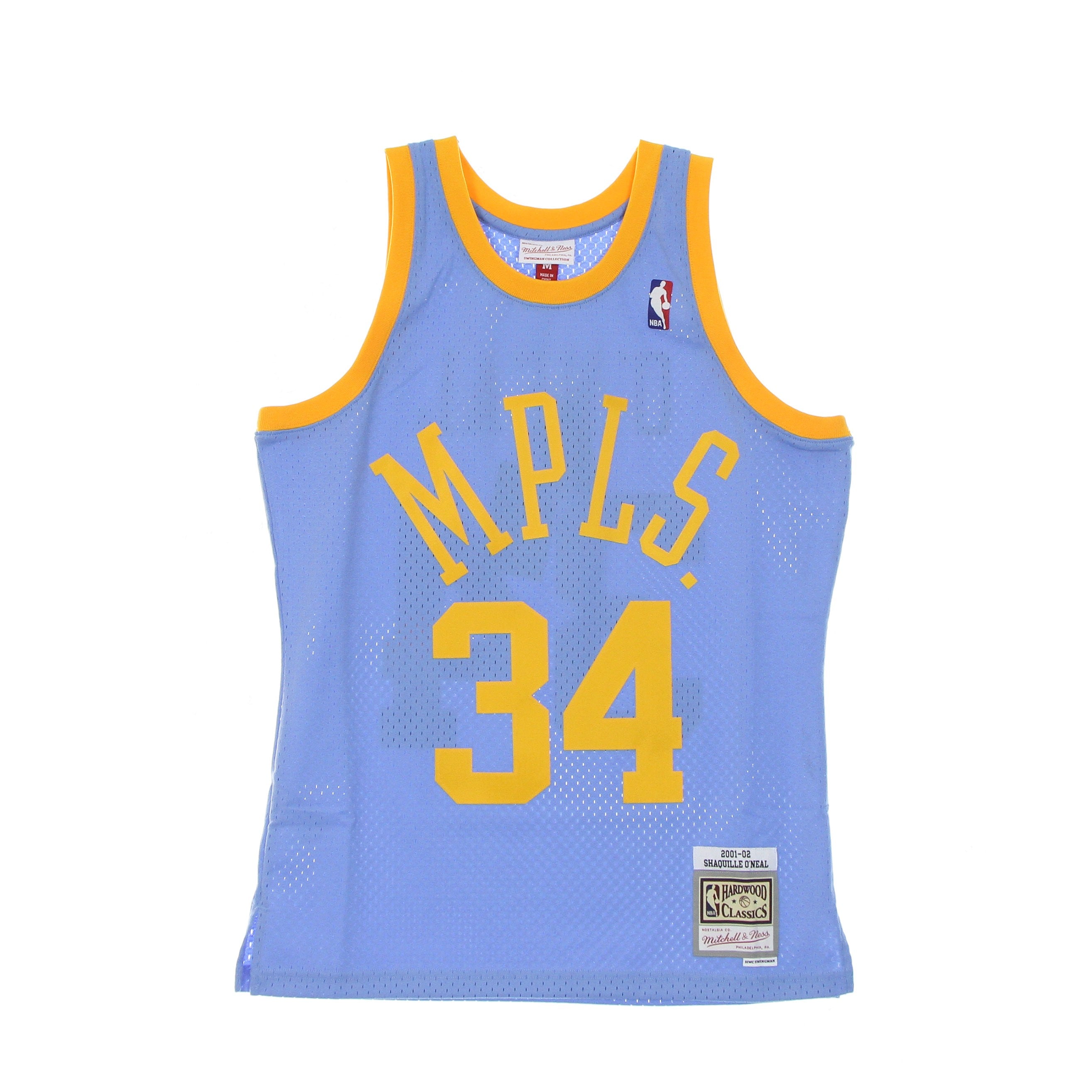 Mitchell & Ness, Canotta Basket Uomo Nba Swingman Jersey Hardwood Classics No 34 Shaquille O'neal 2001-02 Loslak, Original Team Colors