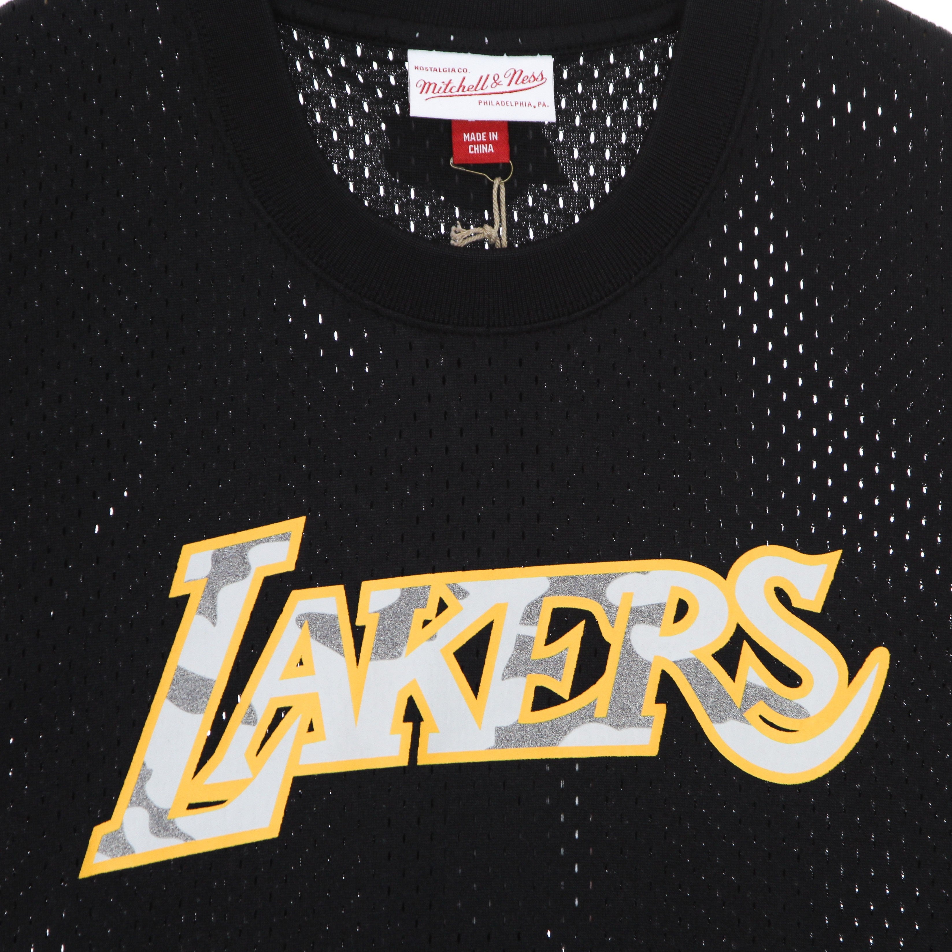 Mitchell & Ness, Casacca Girocollo Uomo Nba Camo Reflective Mesh Crewneck Loslak, 