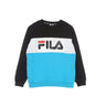 Fila, Felpa Leggera Girocollo Ragazzo Carlotta Blocked Crew Shirt, Scuba Blue/black/bright White