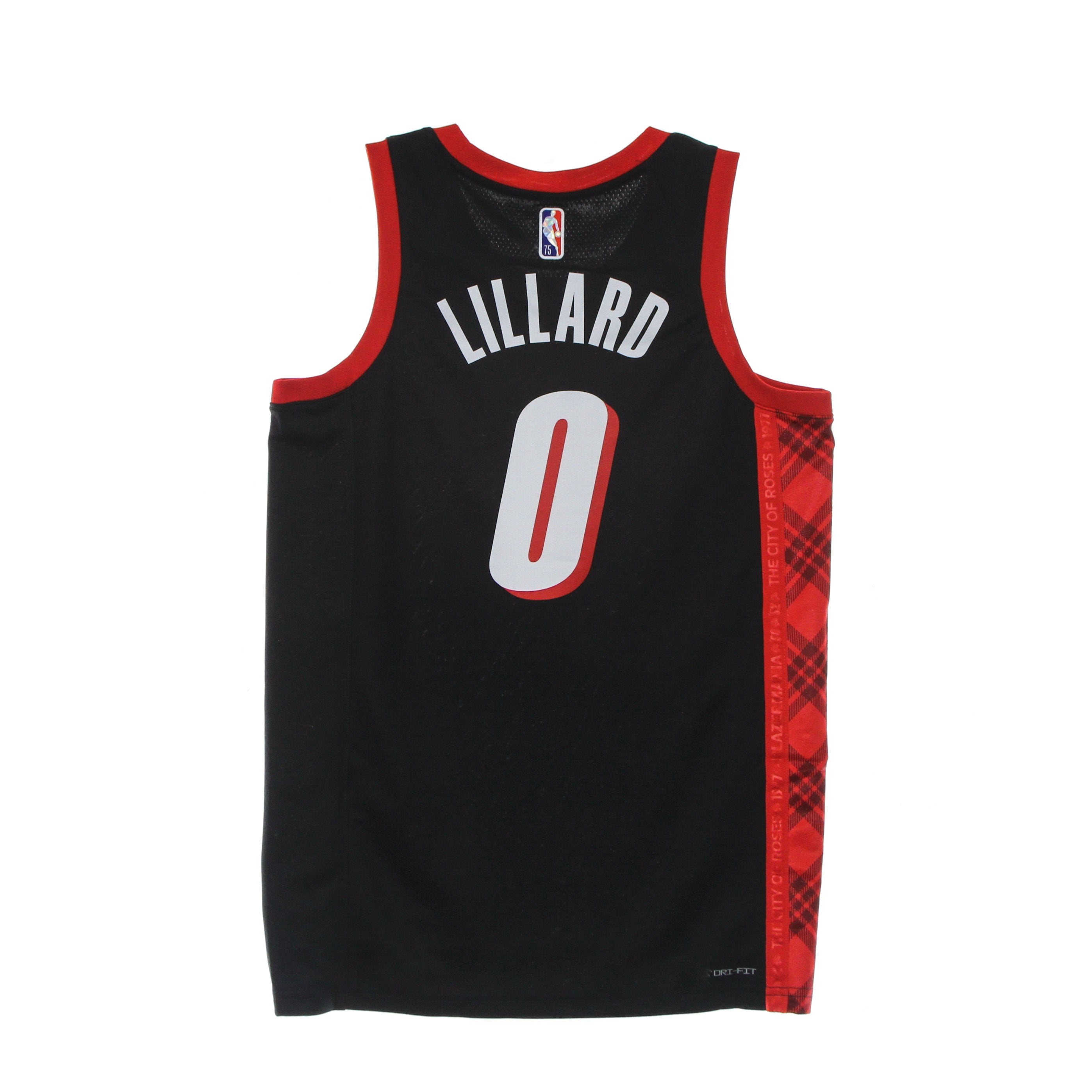 Nike Nba, Canotta Basket Uomo Nba Dri Fit Swingman Jersey City Edition No 0 Damian Lillard Porbla, 