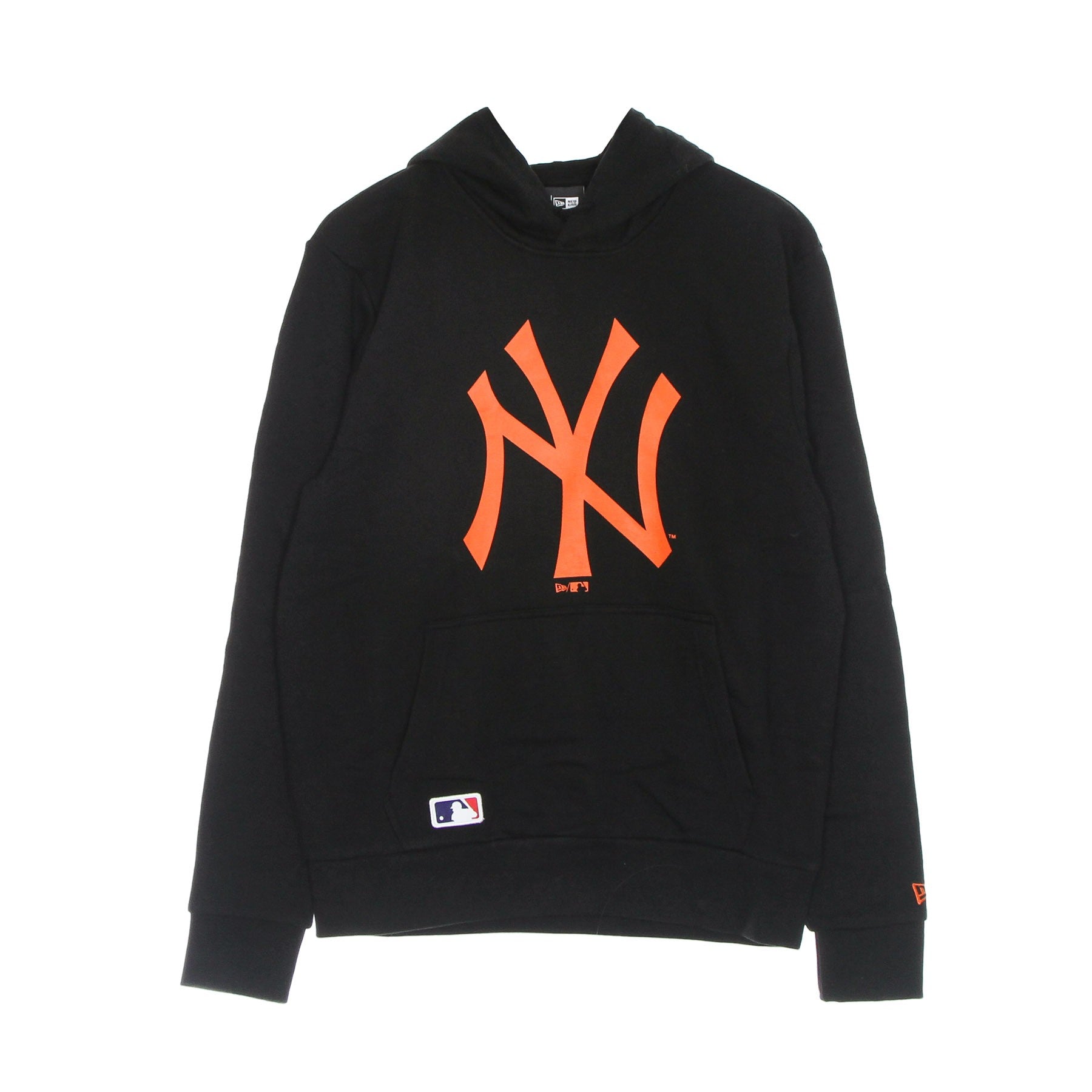 New Era, Felpa Cappuccio Uomo Mlb Seasonal Team Logo Hoodie Neyyan, Black/dark Orange