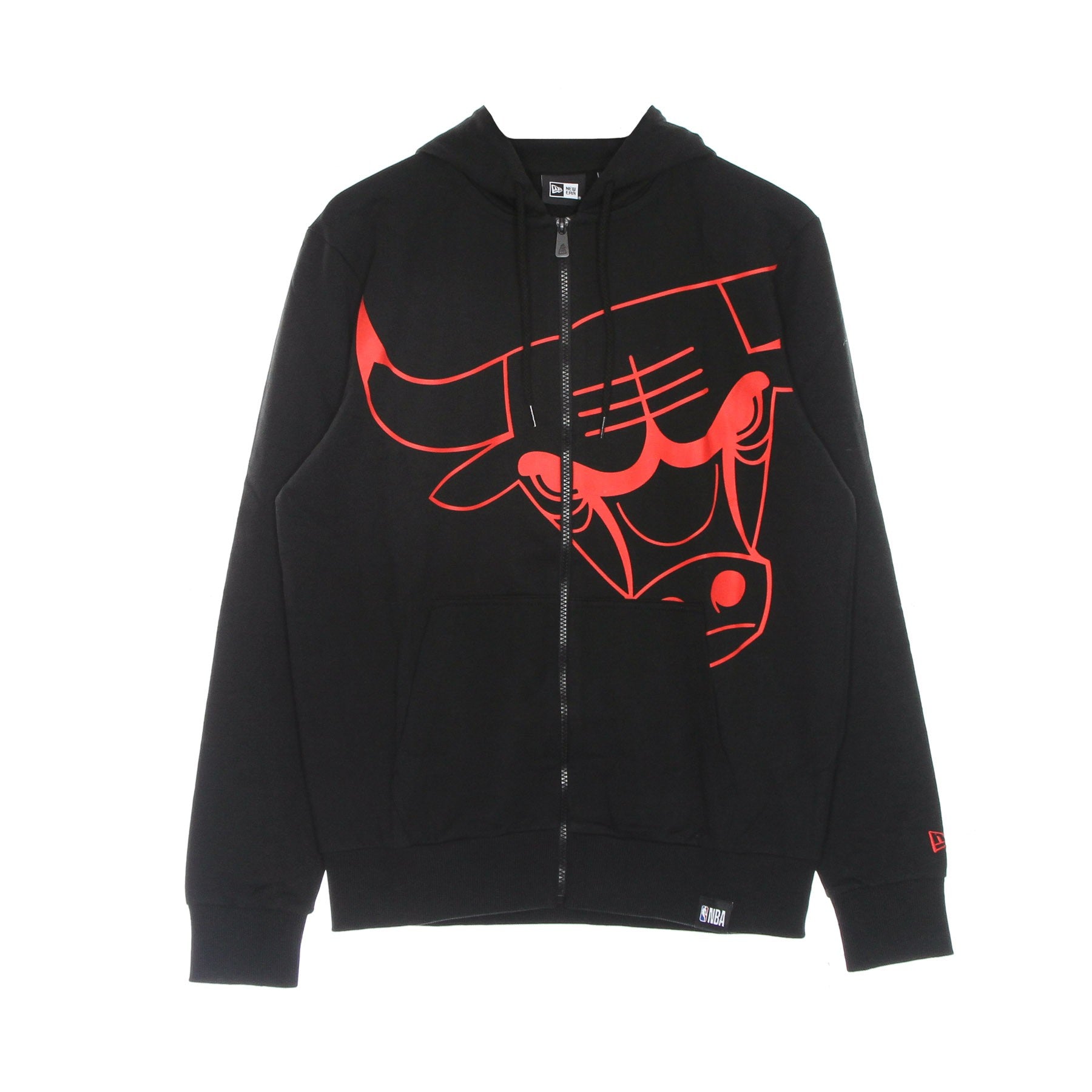 Felpa Leggera Cappuccio Zip Uomo Nba Enlarged Logo Full Zip Hoodie Chibul Black/original Team Colors