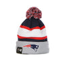 New Era, Cappello Pom Pom Uomo Nfl Striped Cuff Knit Beanie Neepat, Original Team Colors