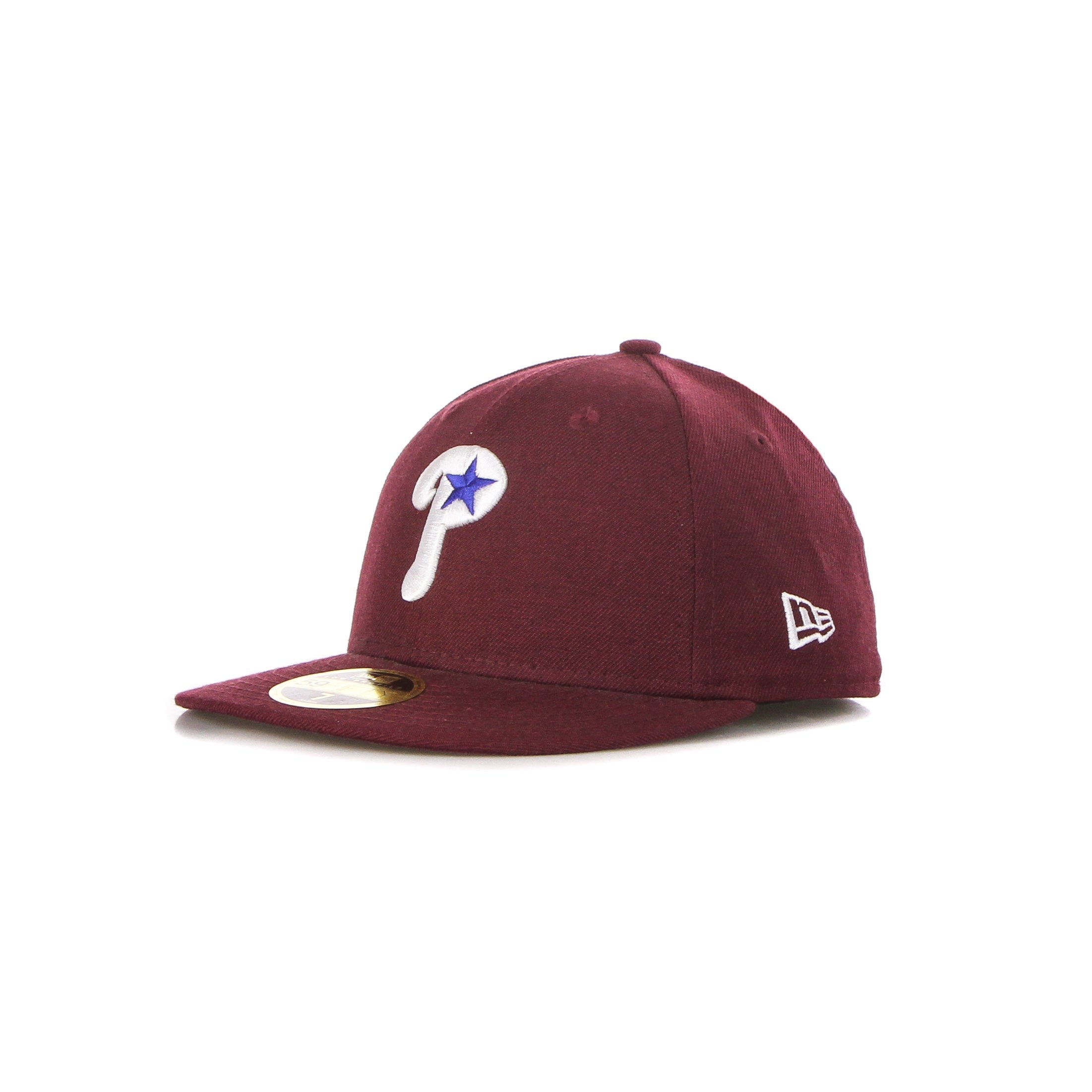 New Era, Cappellino Visiera Piatta Uomo Coop Wool Fitted Phiphi Cooperstown, Granata/bianco