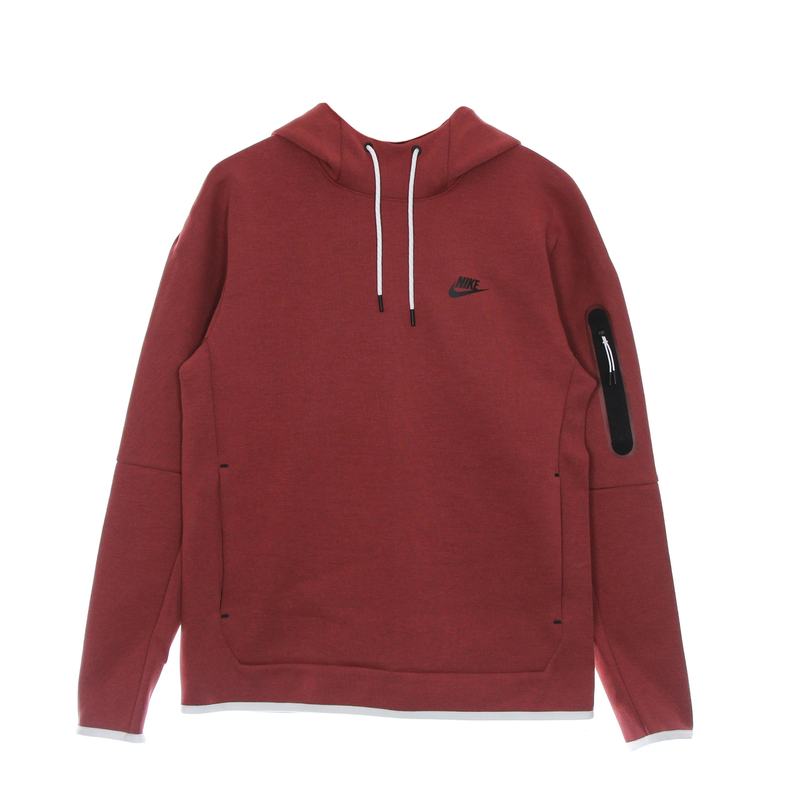 Nike, Felpa Leggera Cappuccio Uomo Tech Fleece Po Hoodie, Cedar/black