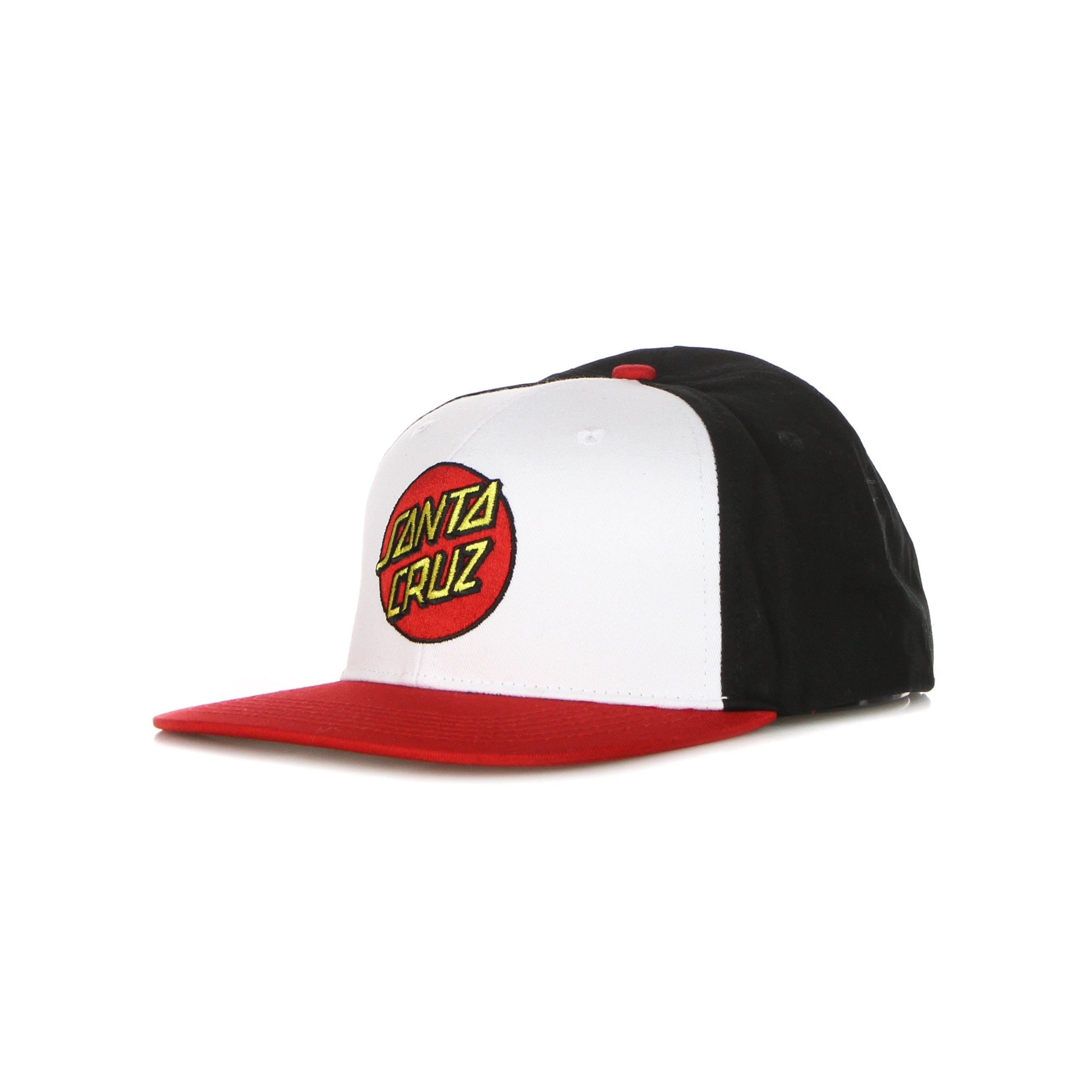 Klassische Dot Snapback Herren-Flachschirmmütze Weiß/Schwarz/Rot