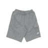 Nike, Pantalone Corto Tuta Uomo Club Ft Cargo Short, Dk Grey Heather/matte Silver/white