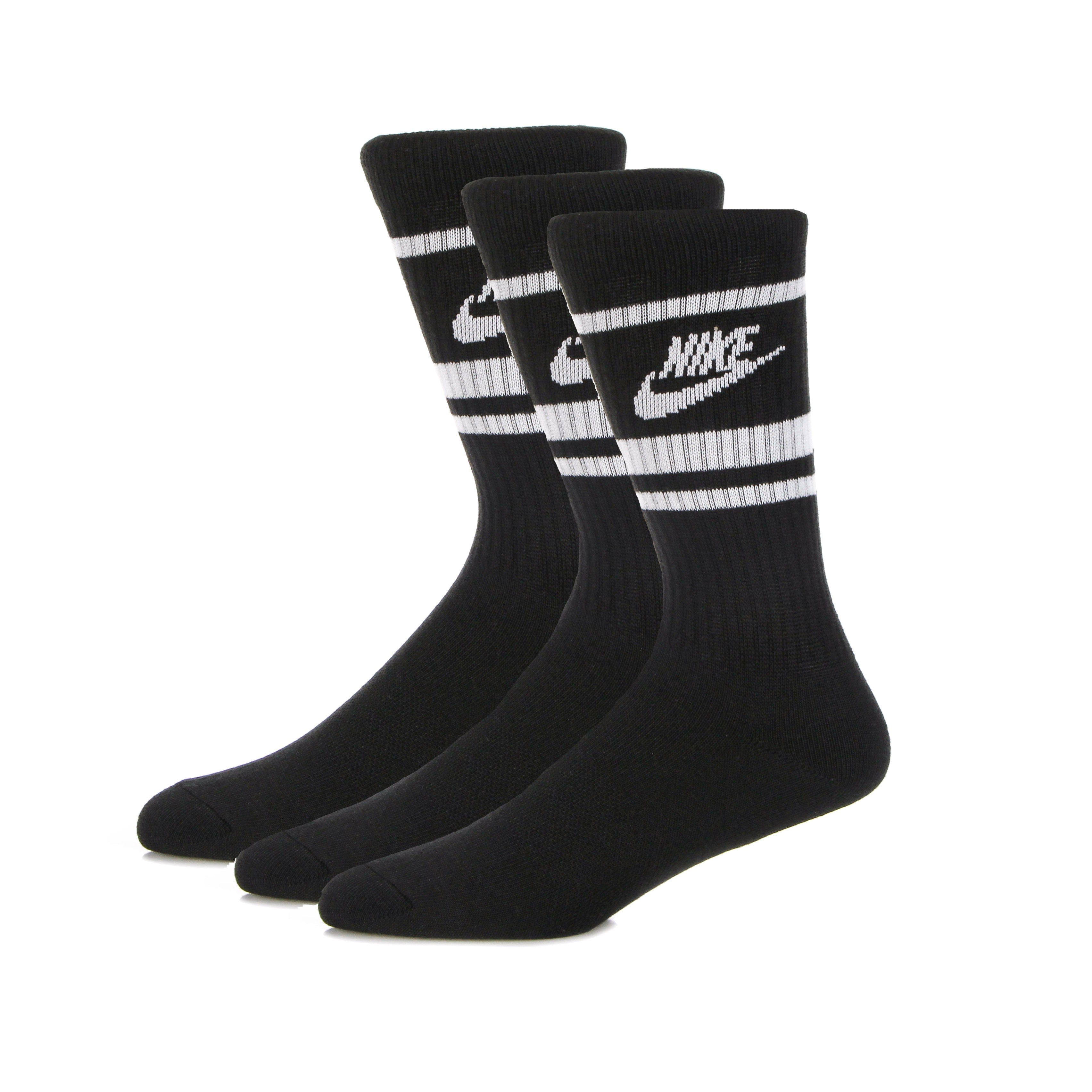 Nike, Calza Media Uomo Everyday Essential Crew, Black/white