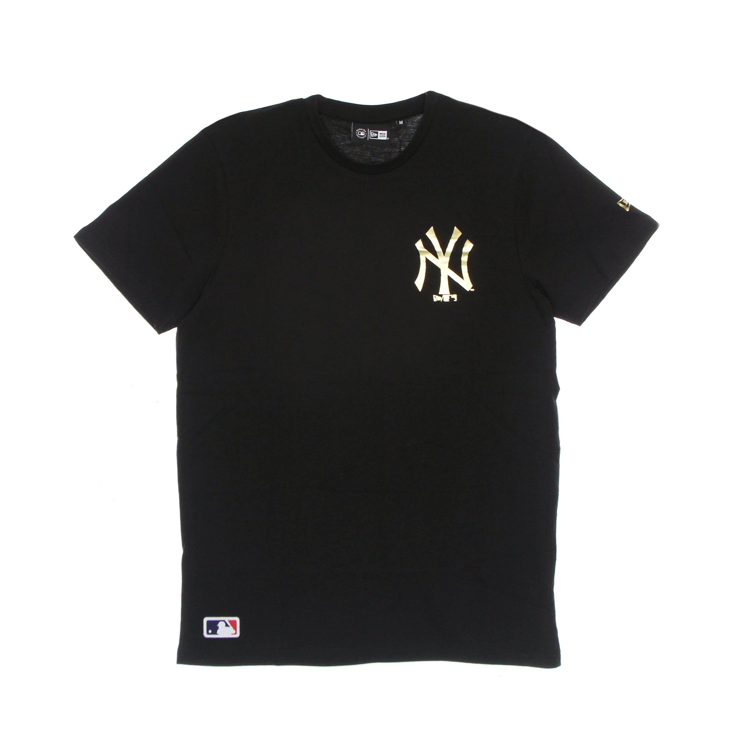 New Era, Maglietta Uomo Mlb Team Logo Metallic Print Tee Neyyan, Black/gold