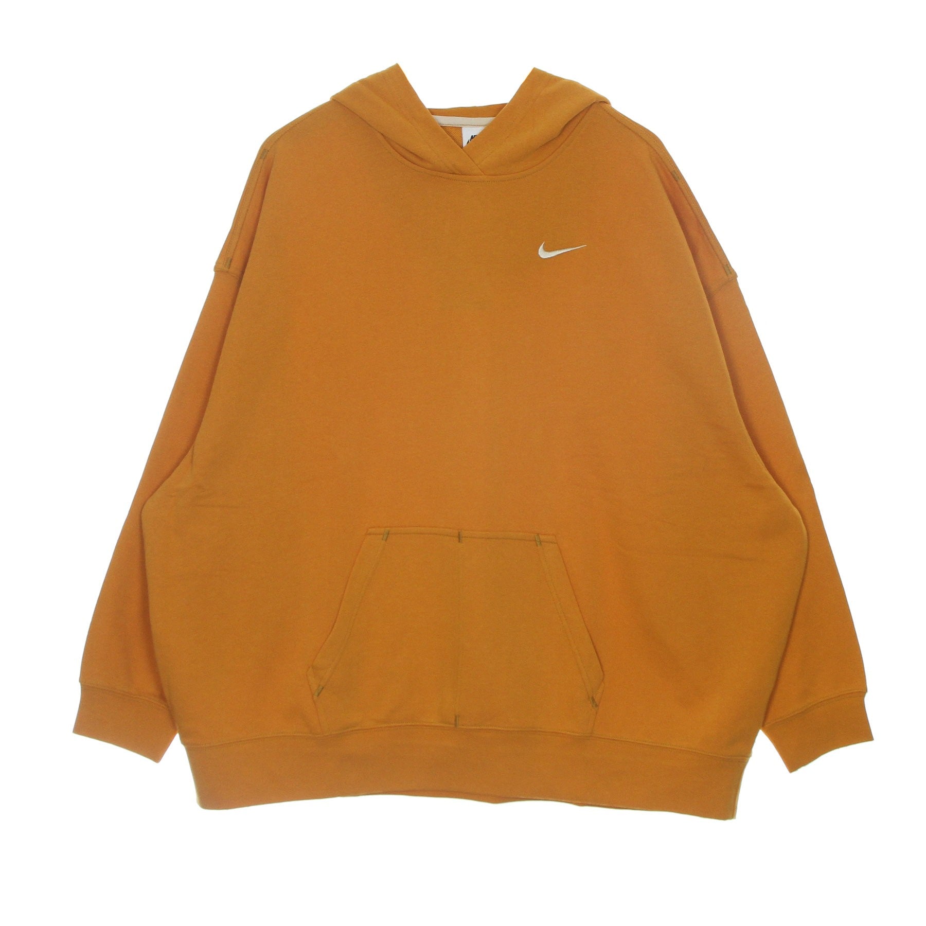 Nike, Felpa Leggera Cappuccio Donna Sportswear Swoosh Fleece Hoodie, Light Curry/pearl White/desert Ochre