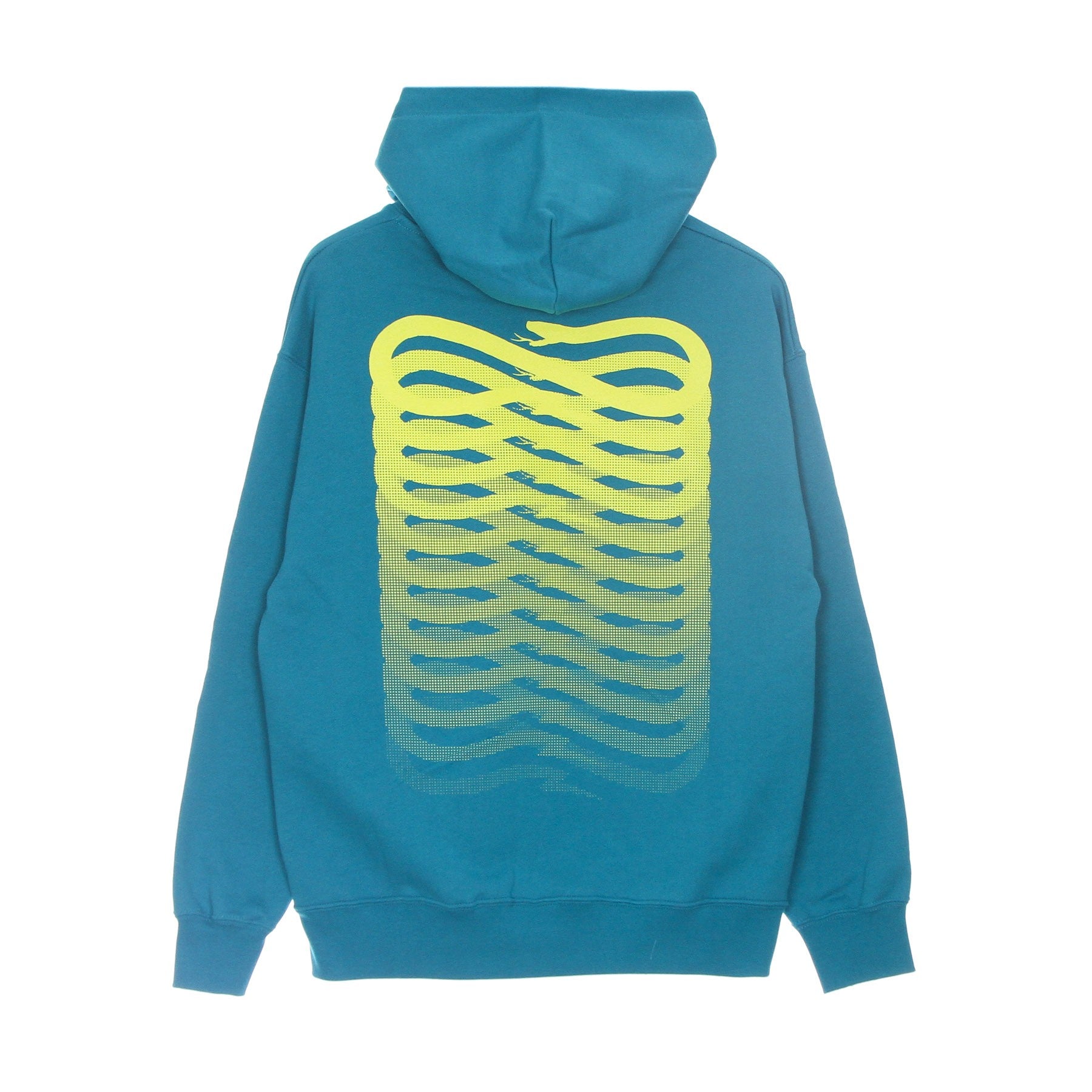 Lightweight Hooded Sweatshirt for Men Ribs Yellow Hoodie Turquoise/yellow