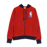 Nike Nba, Felpa Cappuccio Zip Uomo Nba Fleece Full-zip Hoodie Bronet, University Red/college Navy