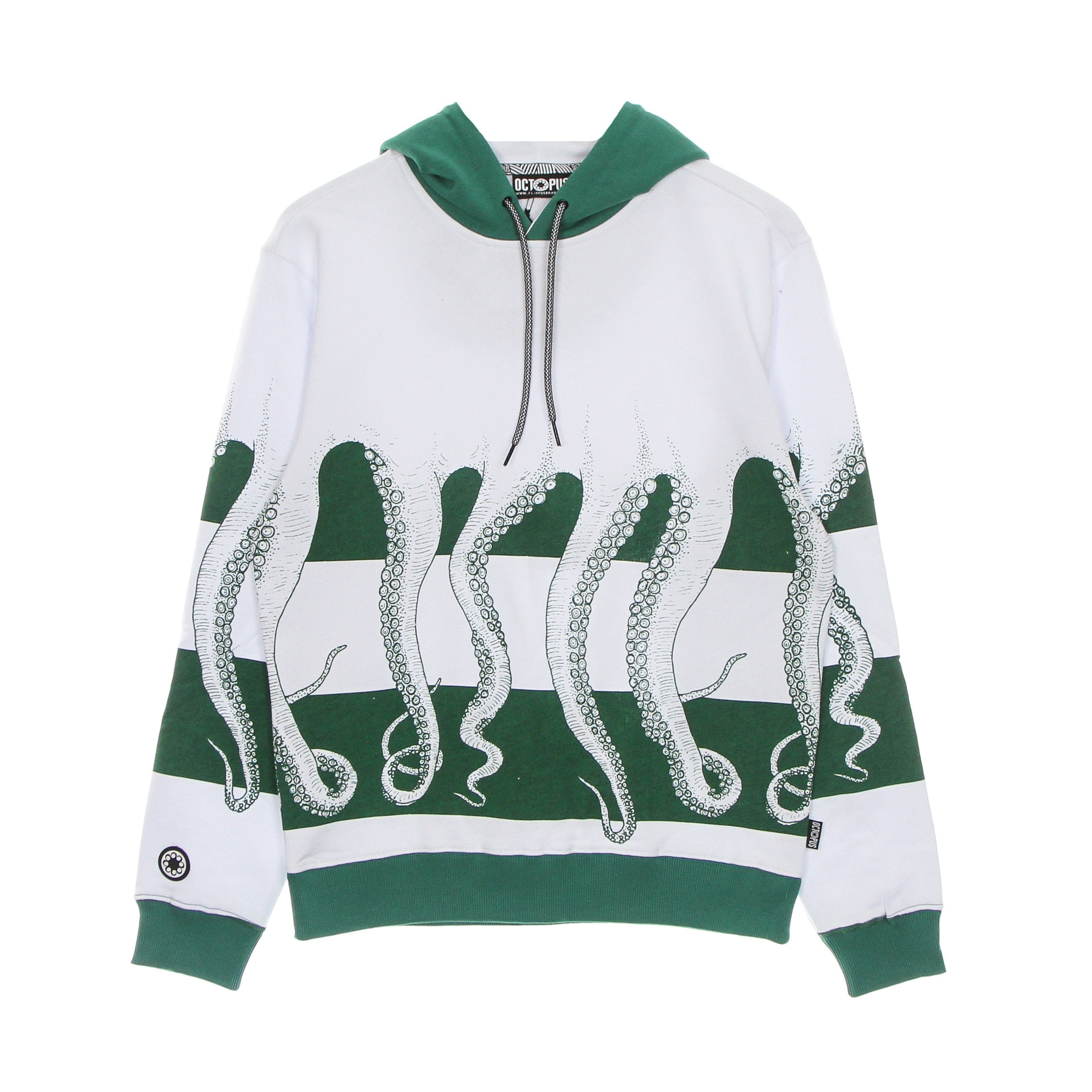 Octopus, Felpa Leggera Cappuccio Uomo Fullback Sh Hoodie, White