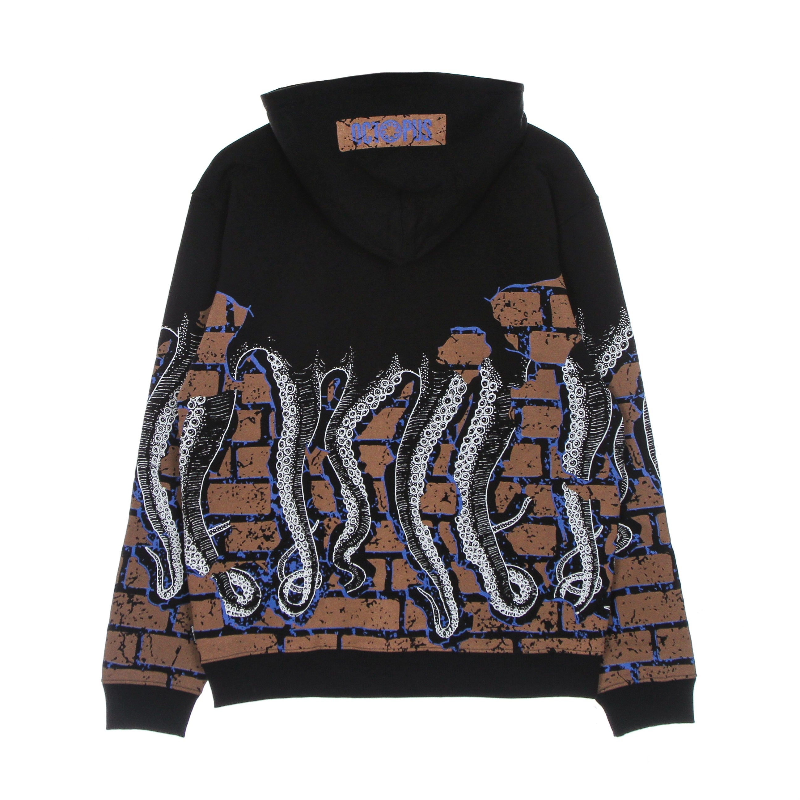 Octopus, Felpa Leggera Cappuccio Uomo Bricks Hoodie, 