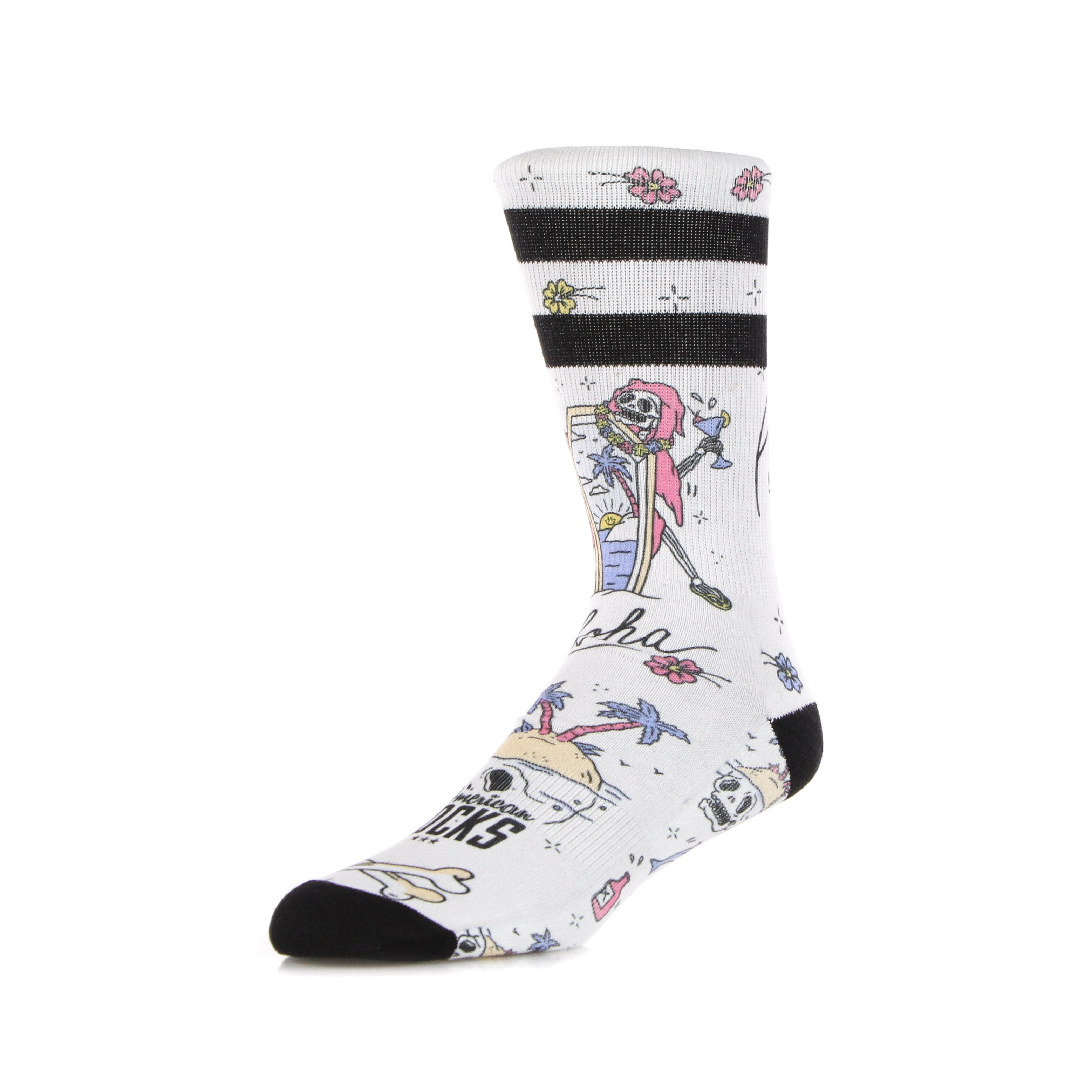 American Socks, Calza Media Uomo Signature Live Now, White/multi