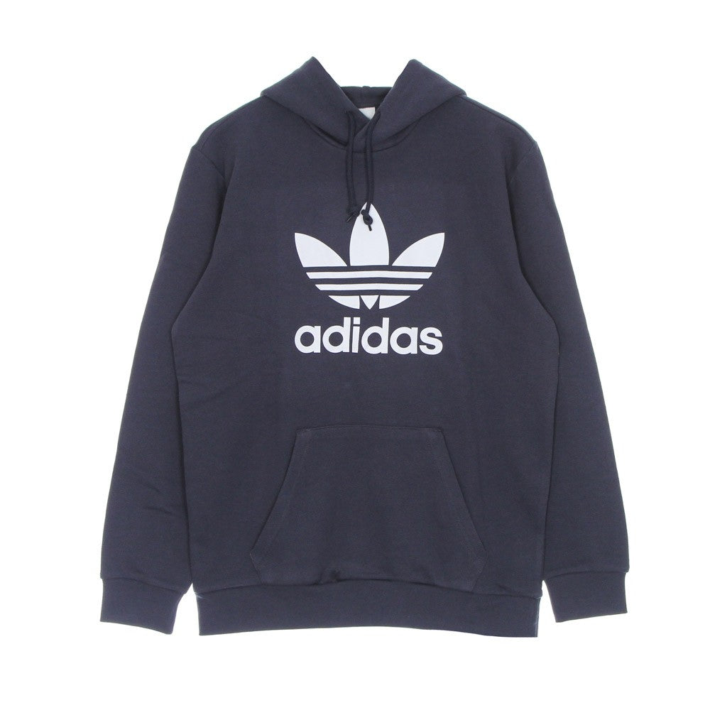 Adidas, Felpa Leggera Cappuccio Uomo Trefoil Hoody, Shadow Navy/white