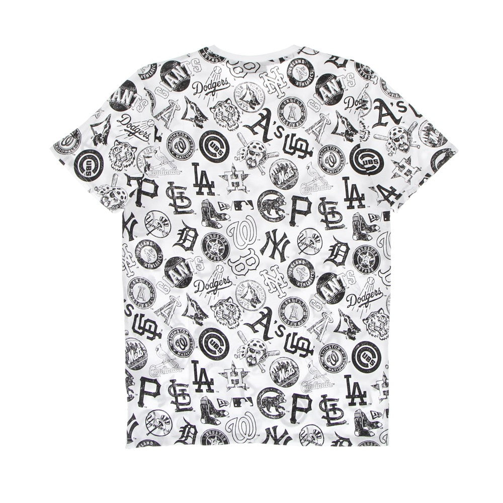 Maglietta Uomo Mlb Aop Distressed Logo Tee White