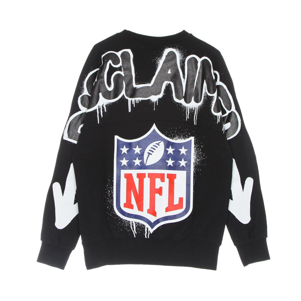 Felpa Leggera Girocollo Uomo Logo Crewneck X Nfl Black